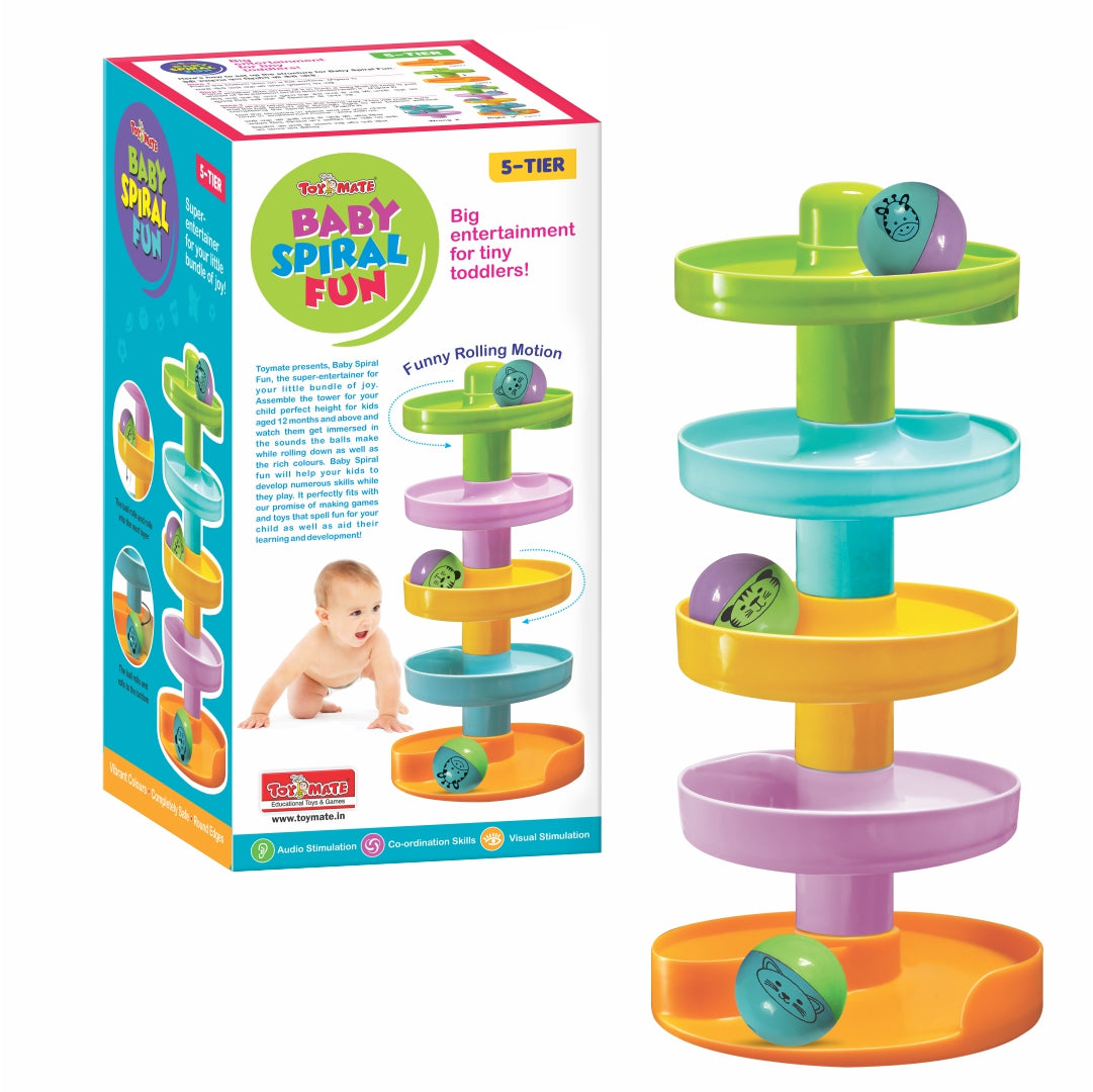 Baby Spiral Fun – 5-Tier Ball Drop Toy