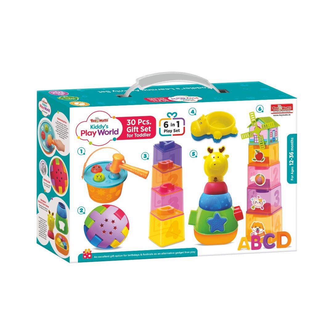 Kiddy's Play World – Premium 30-Piece Toddler Gift Set (6-in-1 Activity Kit | Ages 12–36 Months)