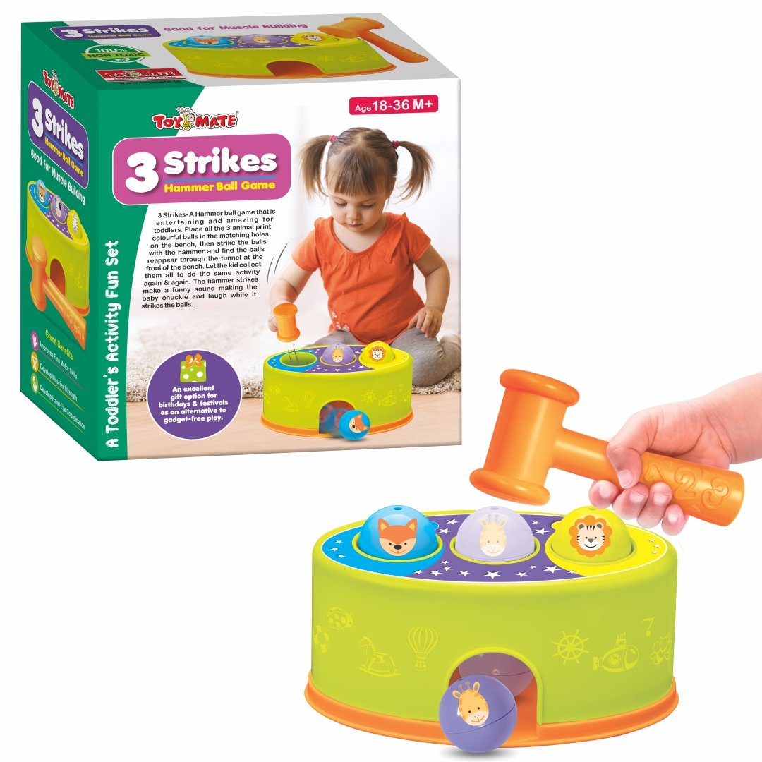 3 Strikes – Hammer Ball Game for Toddlers (12–36 Months)