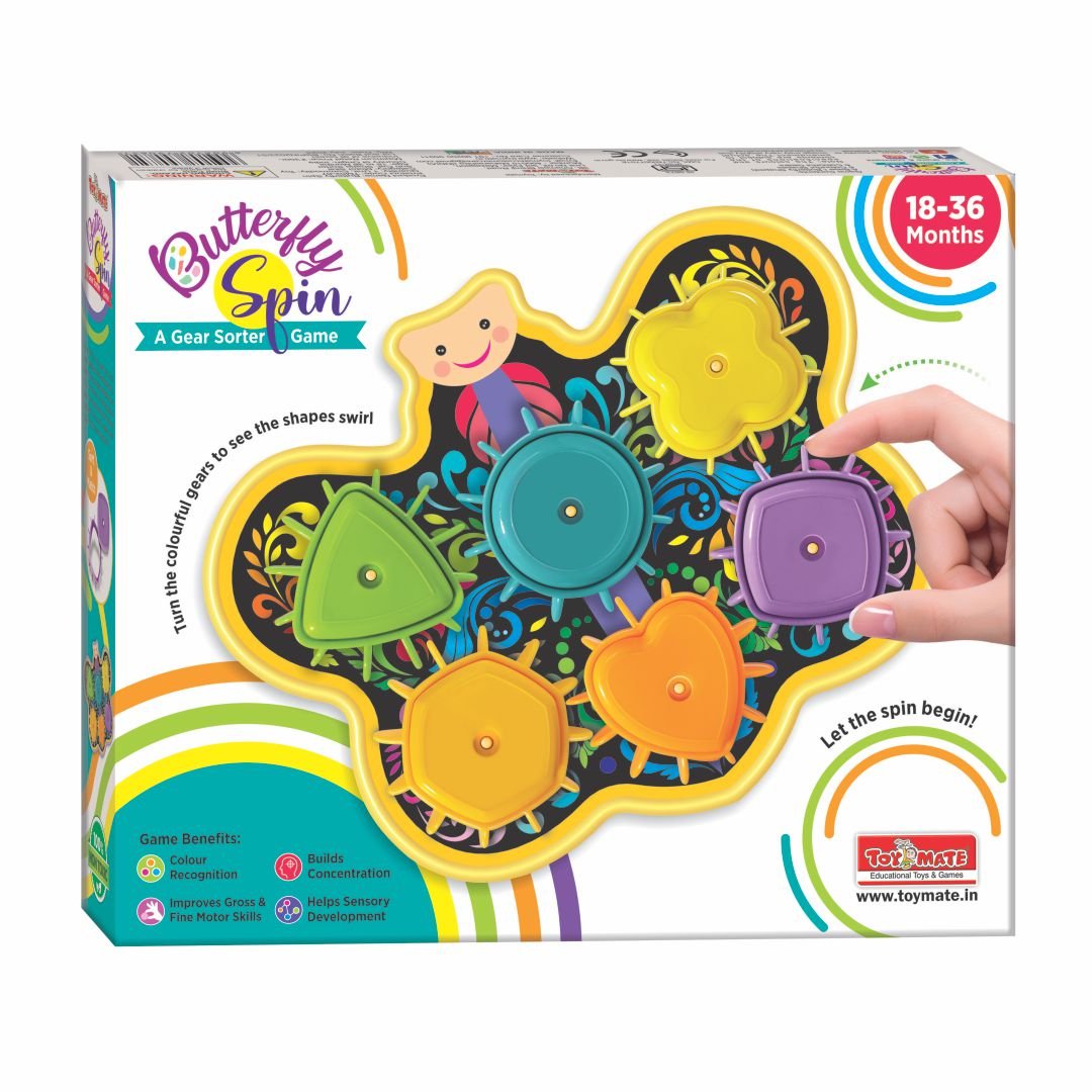 Butterfly Spin - A Gear Sorter Toy for Kids Age 18-36 Months