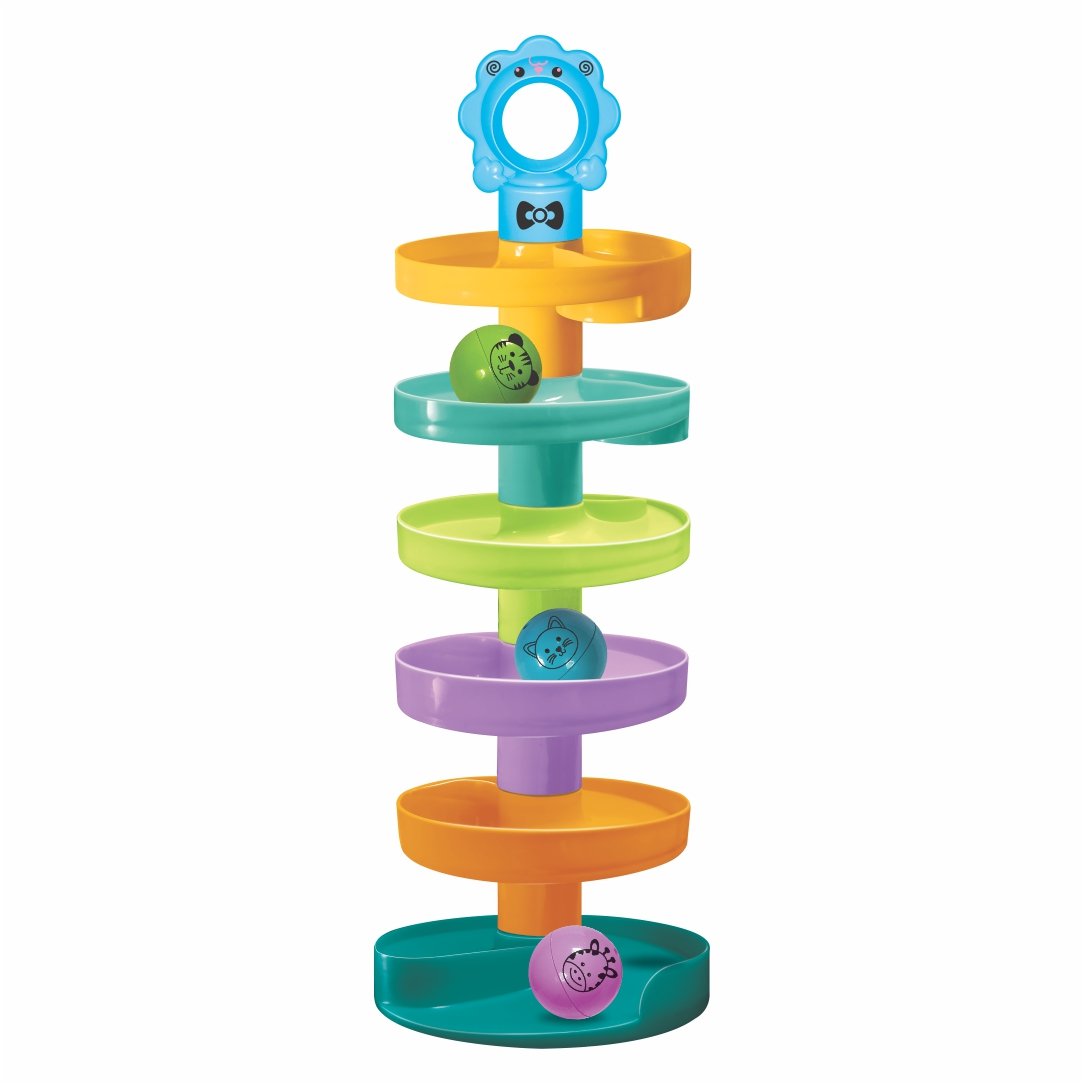 Cat Spiral Fun – 7-Tier Rolling Ball Tower for Toddlers (12+ Months)