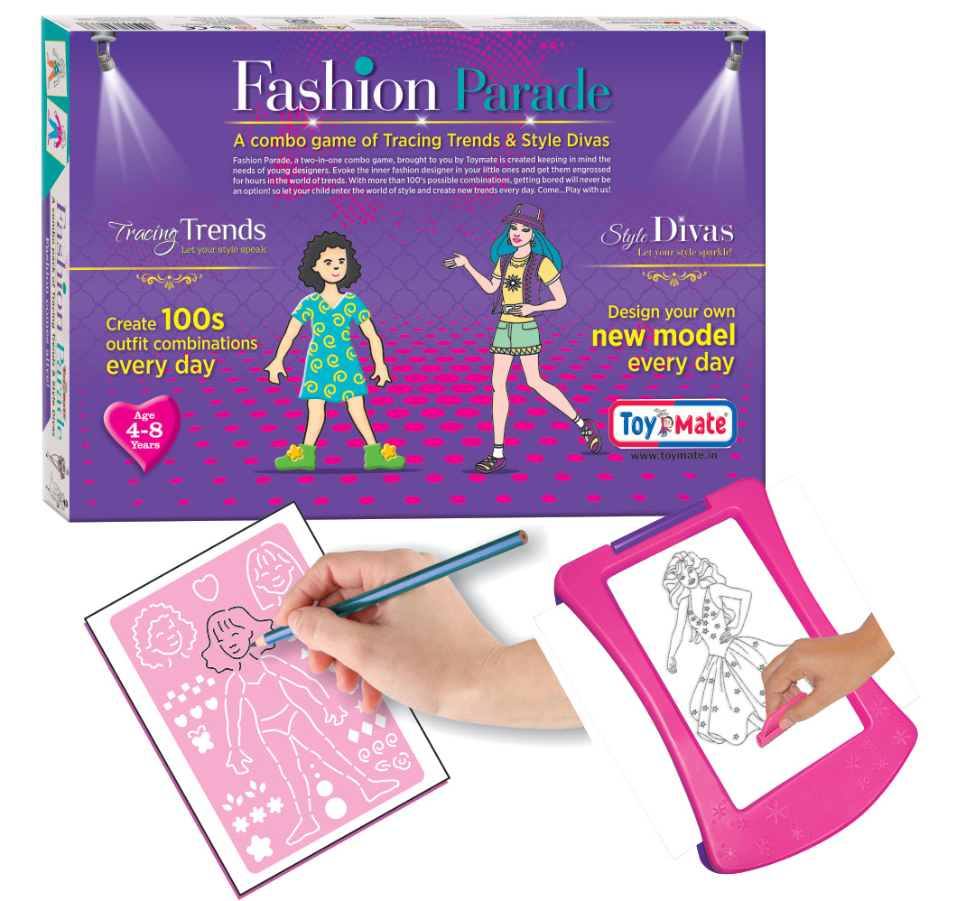 Fashion Parade β Style Divas & Tracing Trends Combo | Fashion Design Tracing Kit for Girls (Ages 5+)