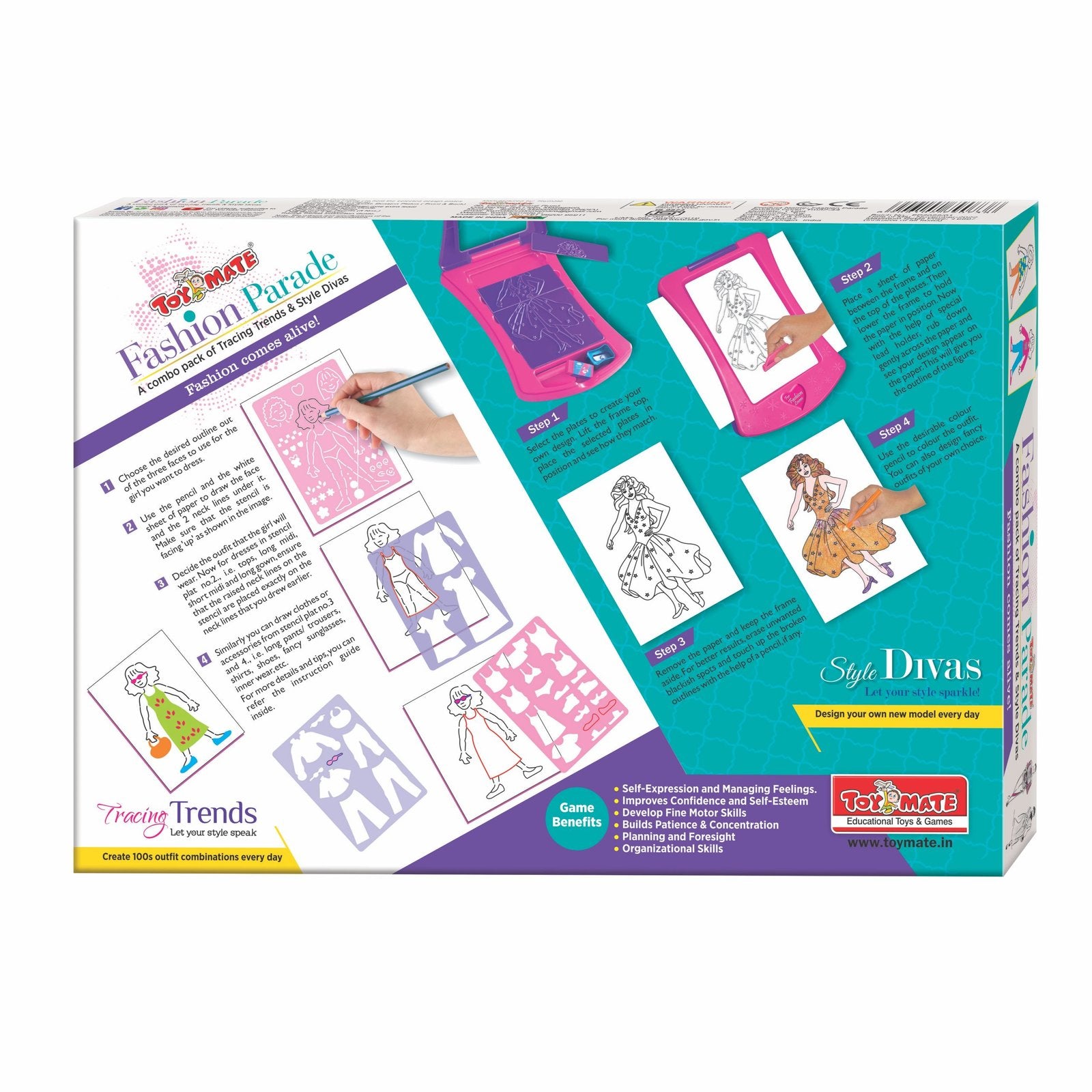 Fashion Parade – Style Divas & Tracing Trends Combo | Fashion Design Tracing Kit for Girls (Ages 5+)