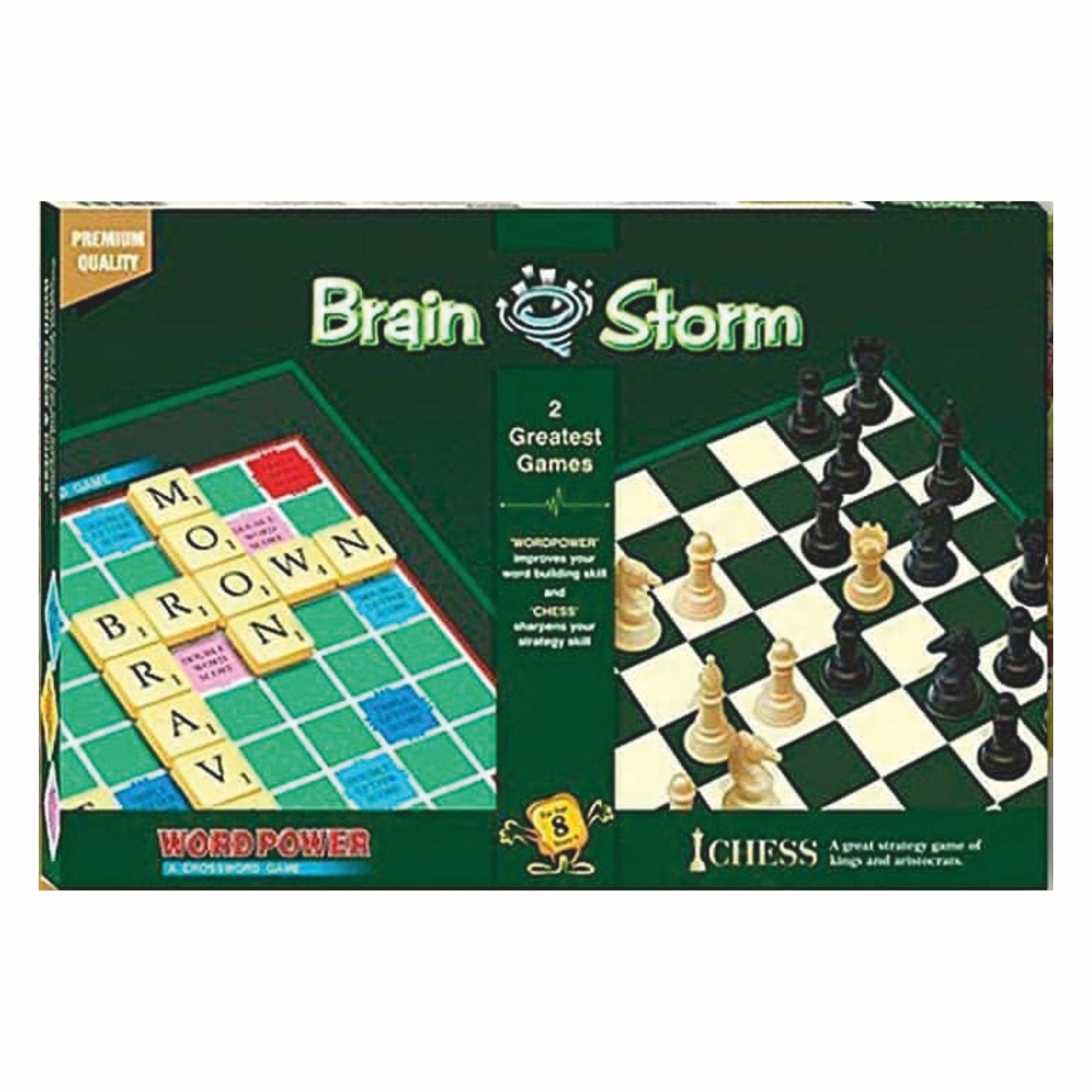 Brain Storm – 2-in-1 Educational Board Game (Word Power + Chess)