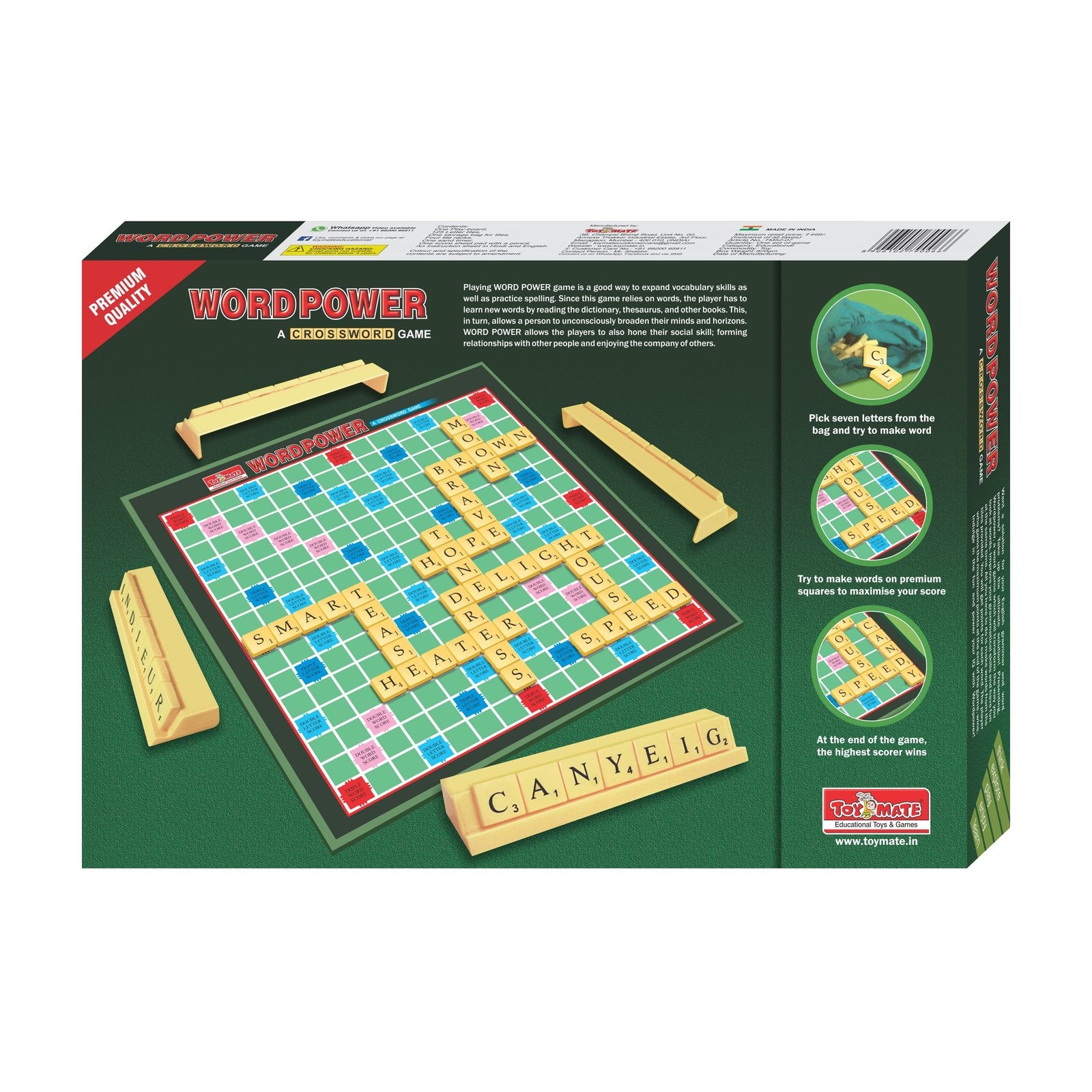 Premium WordPower – A Crossword Board Game for Family Fun & Learning