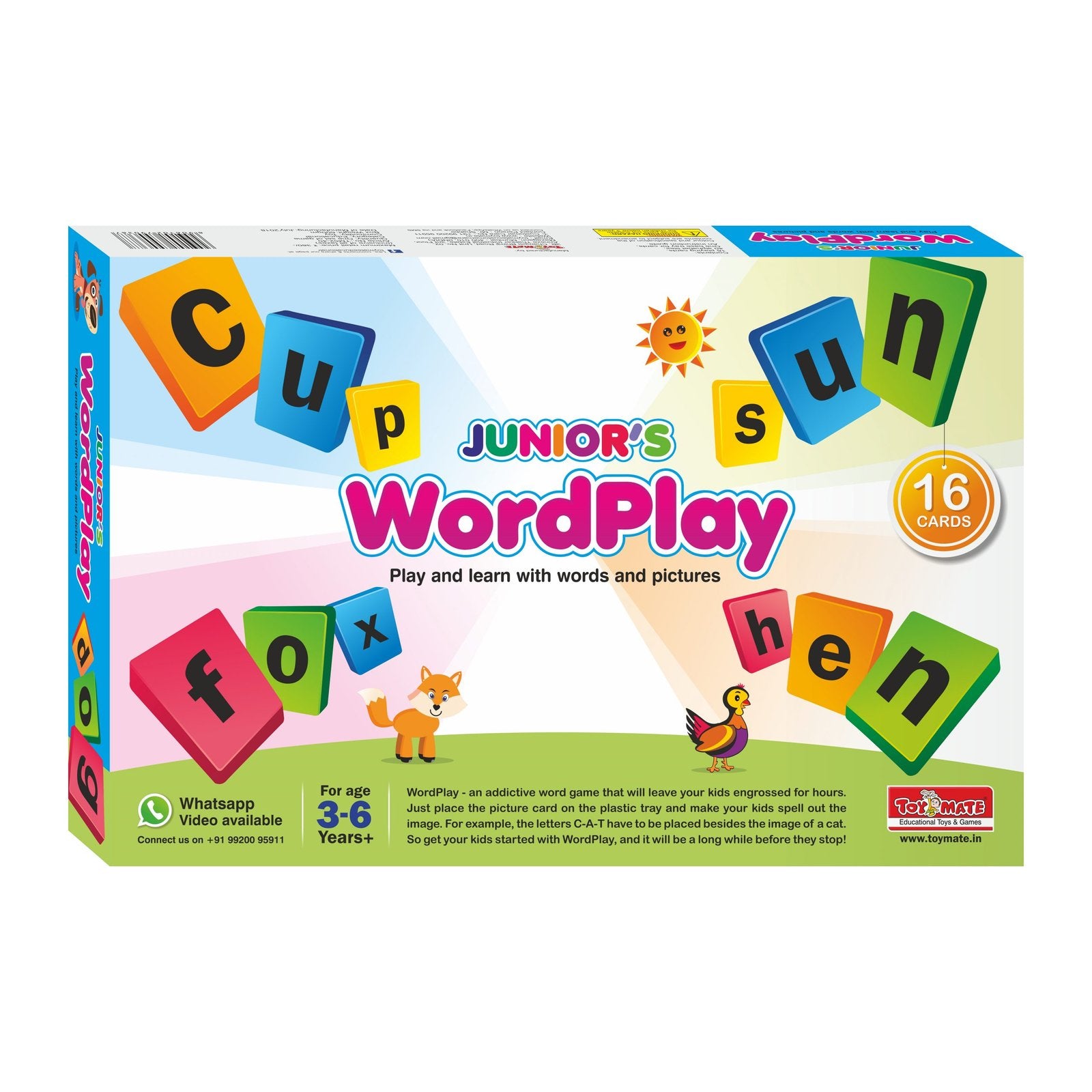 Junior's WordPlay – Fun & Educational Word Game for Kids (Ages 3–6) Build Vocabulary | Improve Spelling | Boost Memory