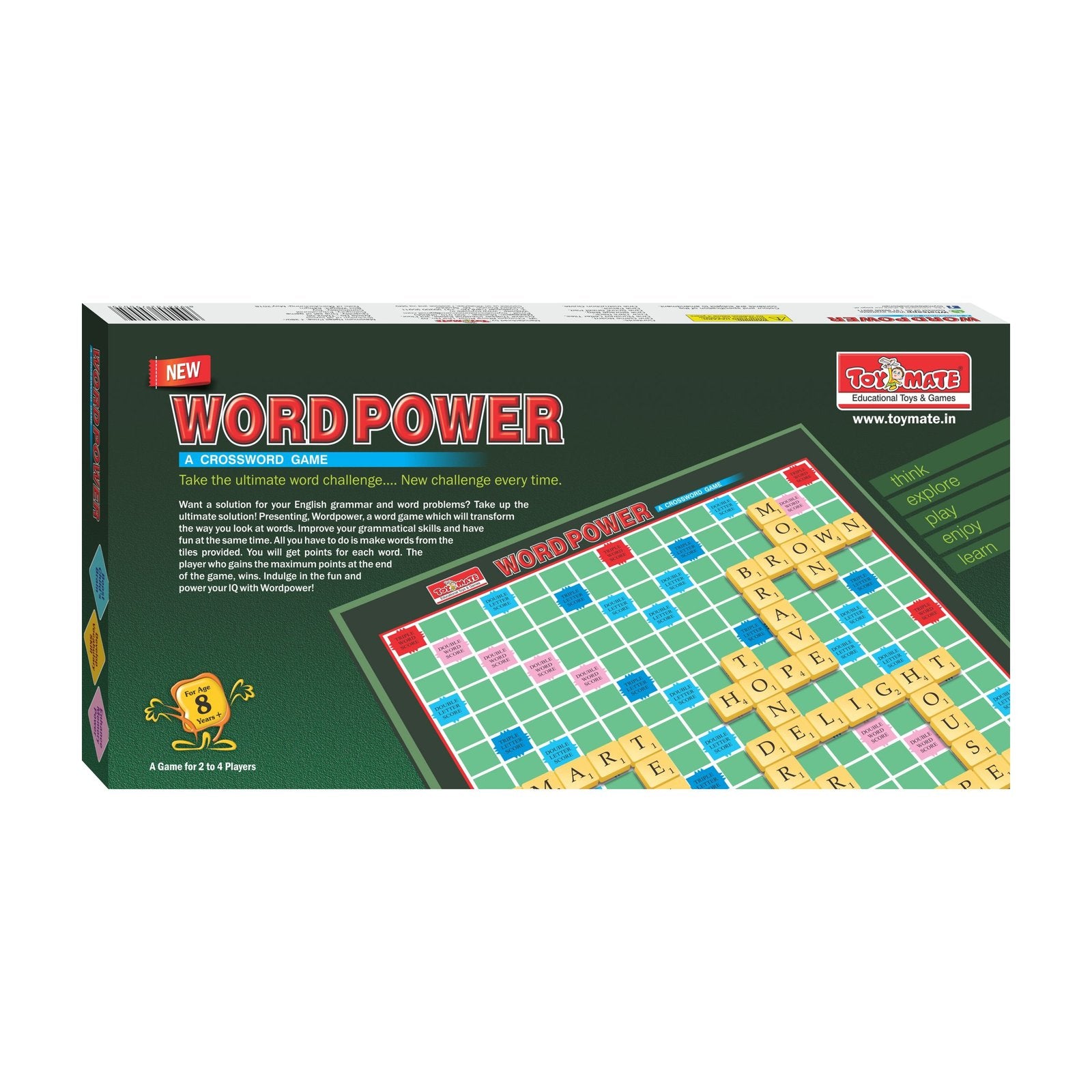 Wordpower – Educational Crossword Board Game for Kids & Family Fun | Ages 8+