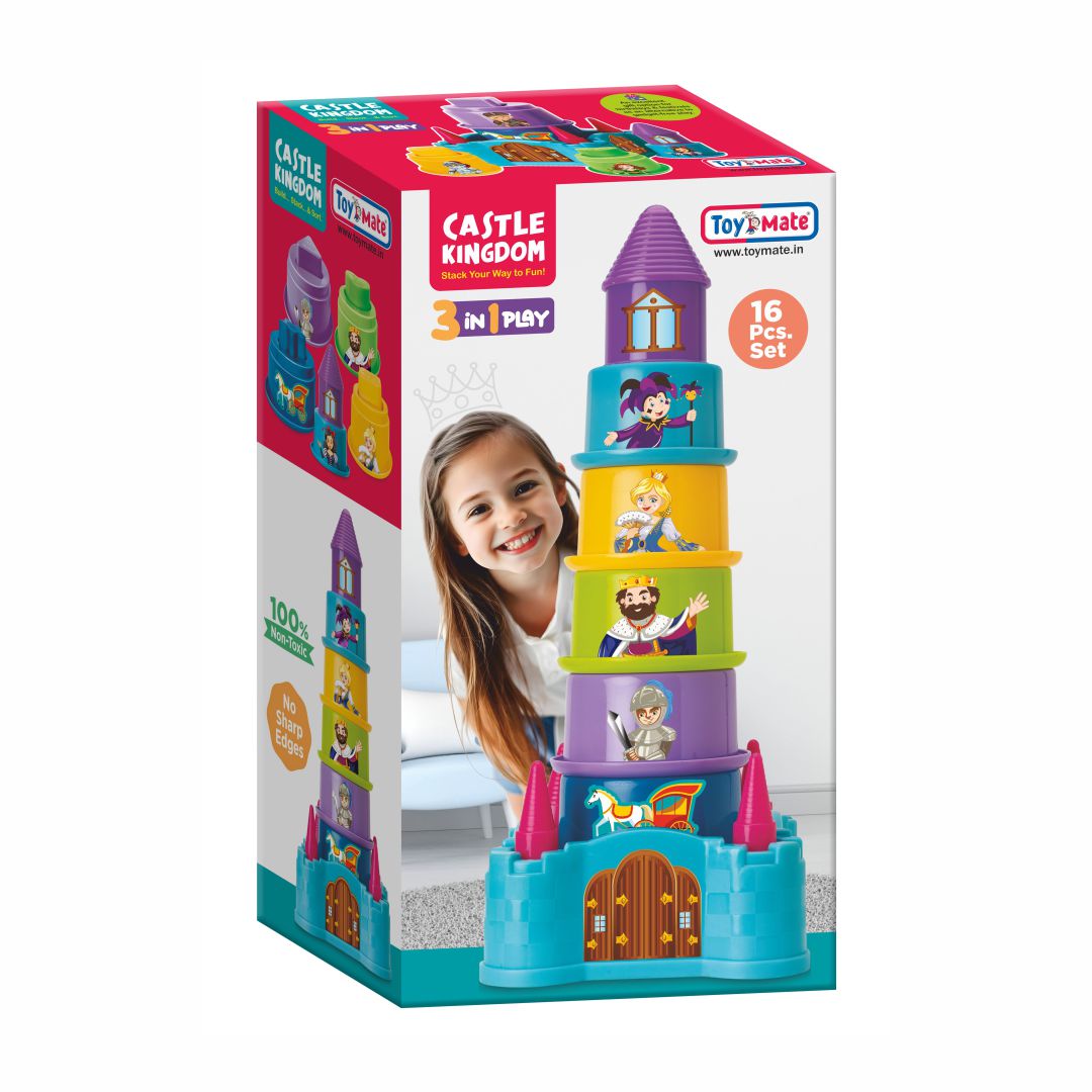 Castle Kingdom 🏰 – 3-in 1 Stack, Build & Sort Toy Set (16 Pcs)