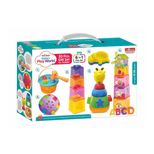 Kiddy's Play World – Premium 30-Piece Toddler Gift Set (6-in-1 Activity Kit | Ages 12–36 Months)