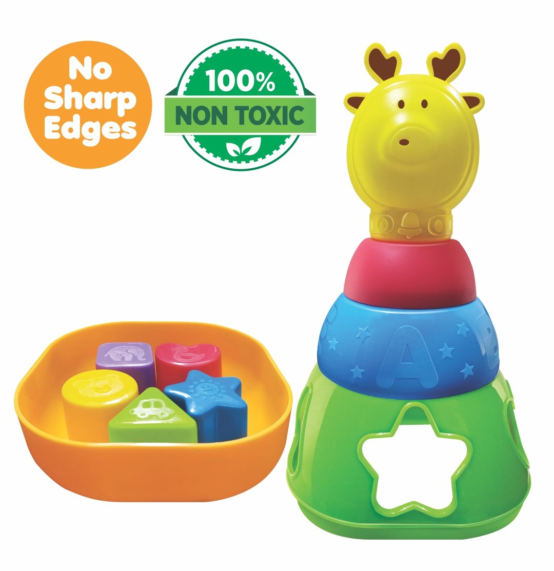 Reindeer Stack & Sort Toy for Toddlers | 2-in-1 Educational Play Set (12–36M)