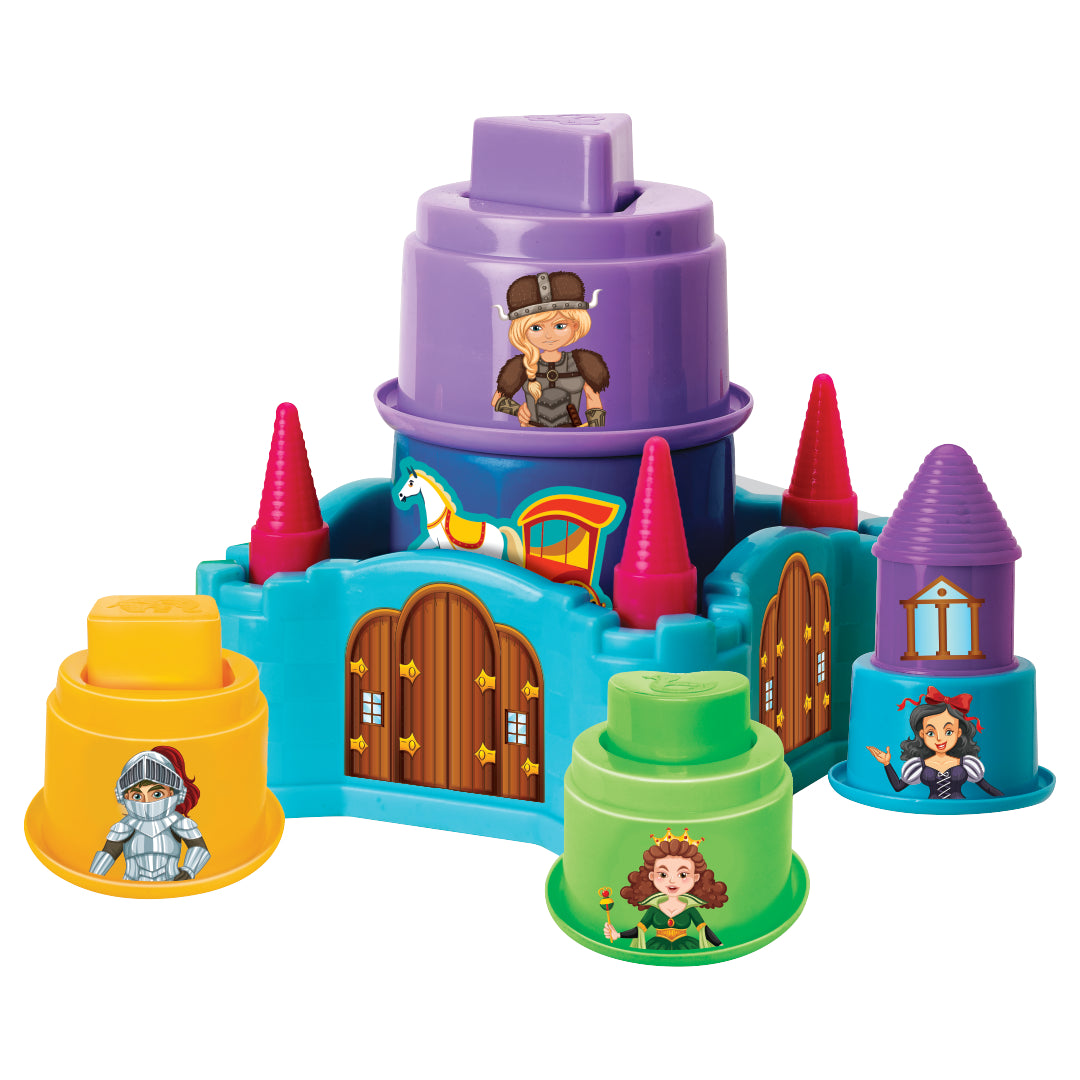 Castle Kingdom 🏰  – 3-in 1 Stack, Build & Sort Toy Set (16 Pcs)