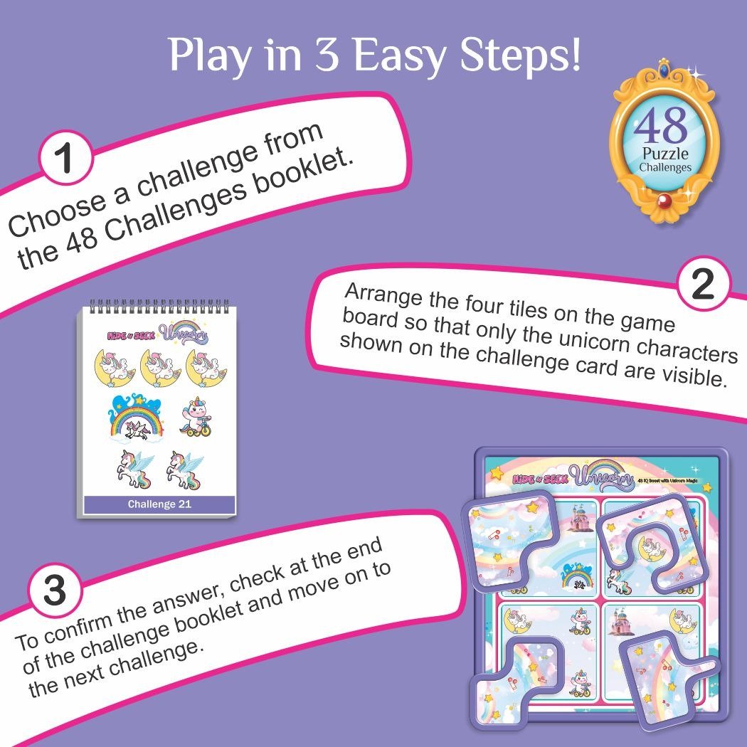 Hide N Seek Unicorn - A 48 Puzzle Challenge Brain Teasing Game for Boys and Girls