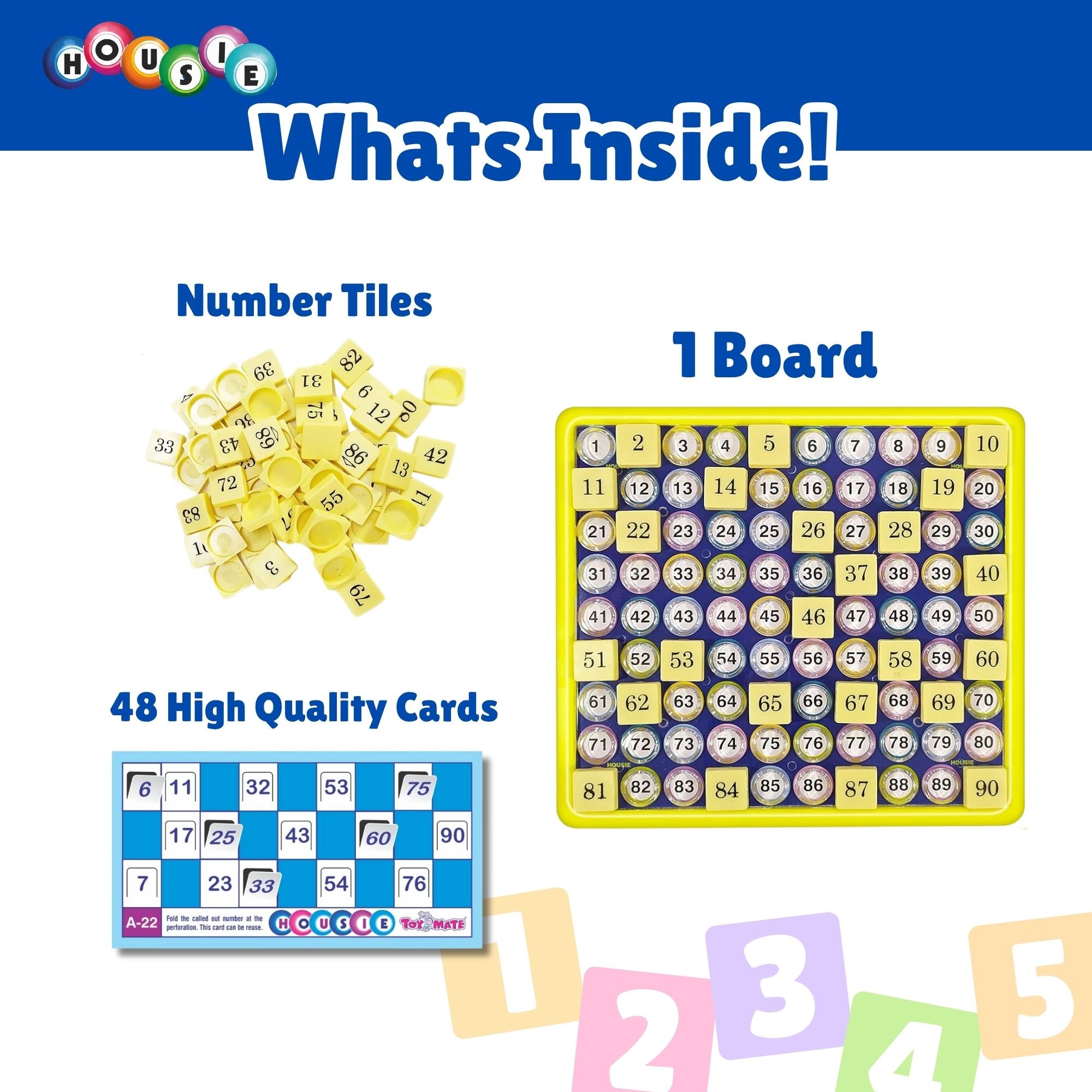 Housie 48 Reusable Cards | The Complete Family Entertainment Tambola Set (Ages 5+)