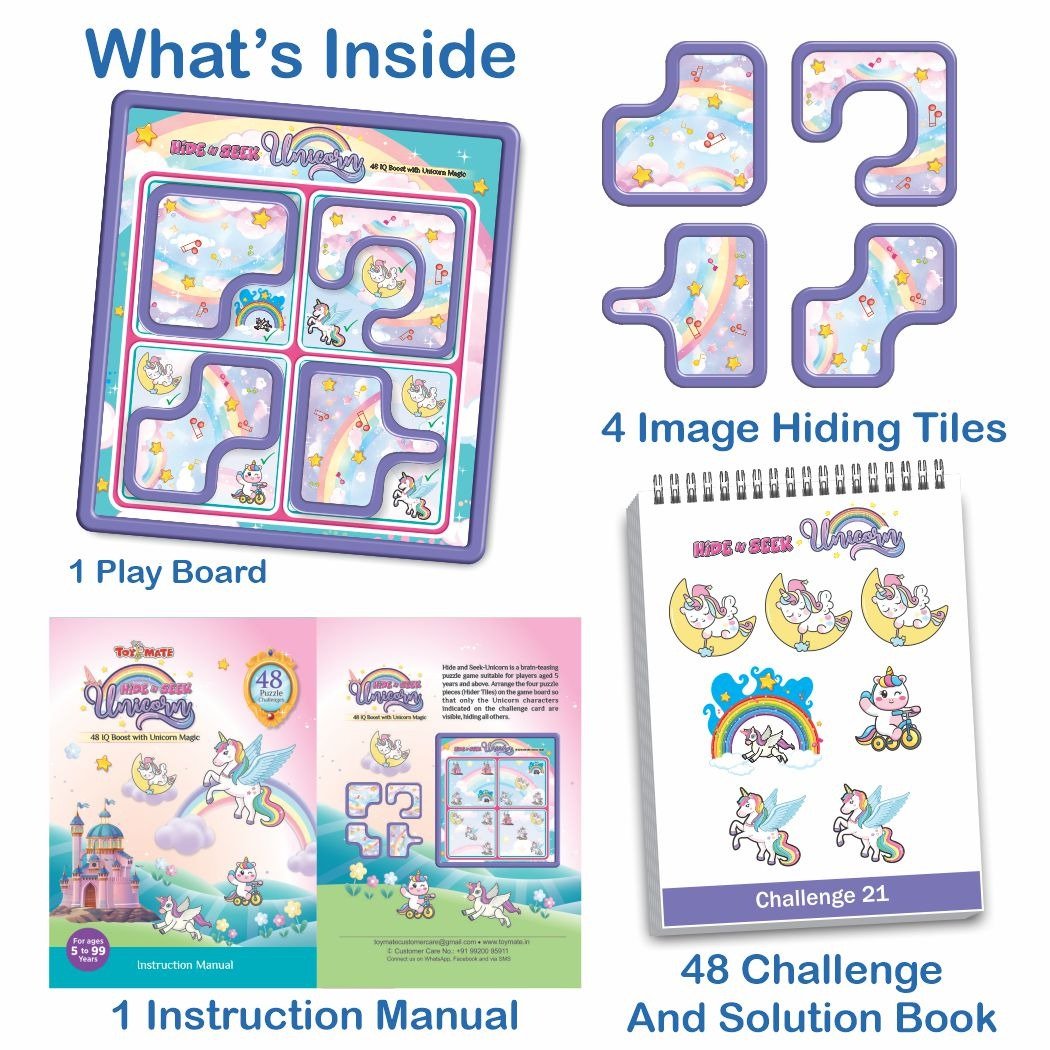 Hide N Seek Unicorn - A 48 Puzzle Challenge Brain Teasing Game for Boys and Girls