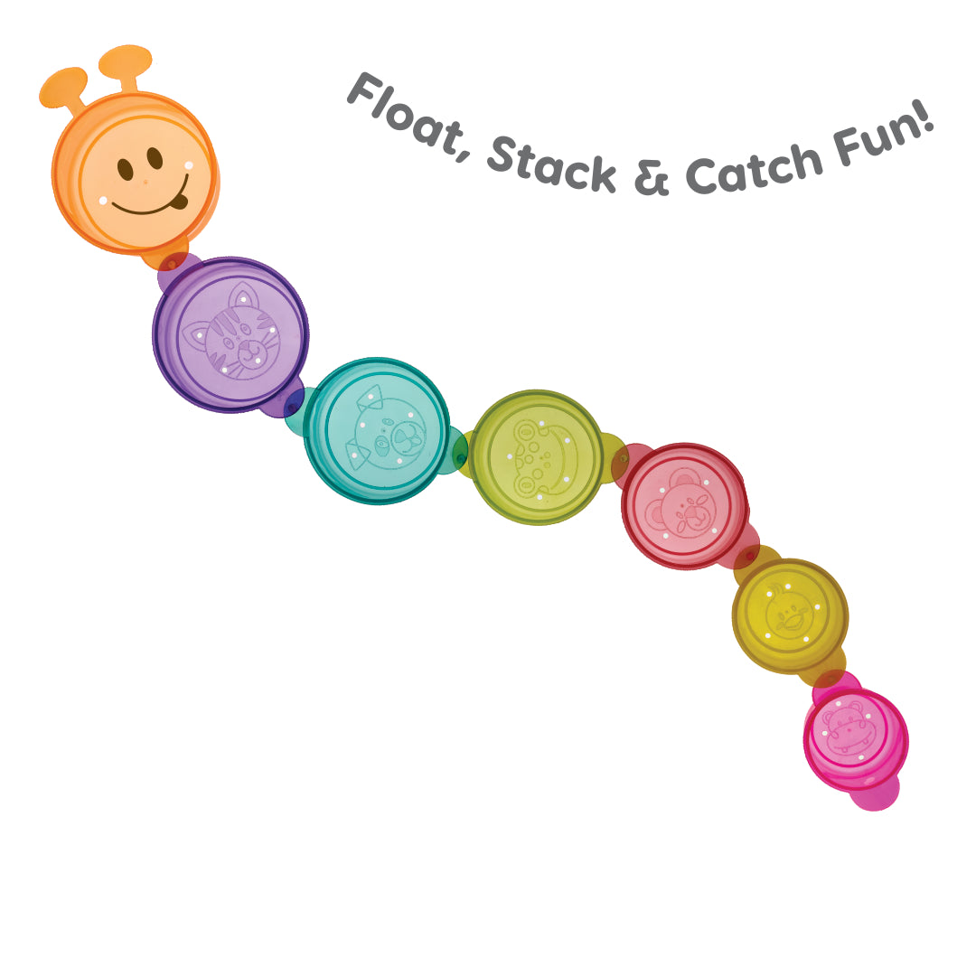 Toymate Caterpillar Cups – Stack, Float & Catch Fun for Toddlers (12M+)