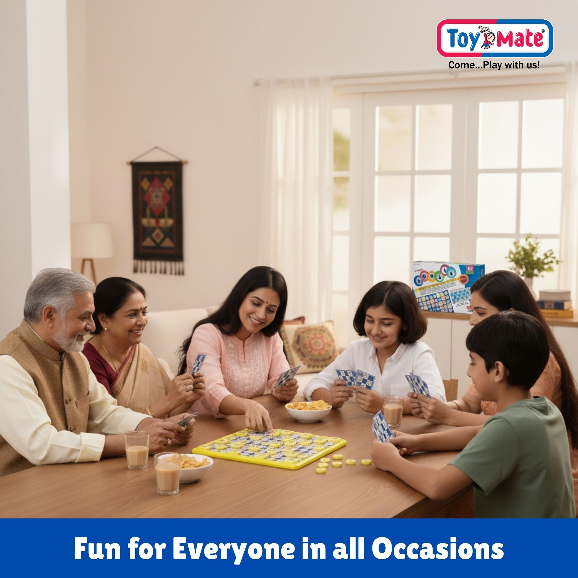 Housie 384 Game - Reusable Tickets with Plastic Gameboard | Family Party Game by Toymate