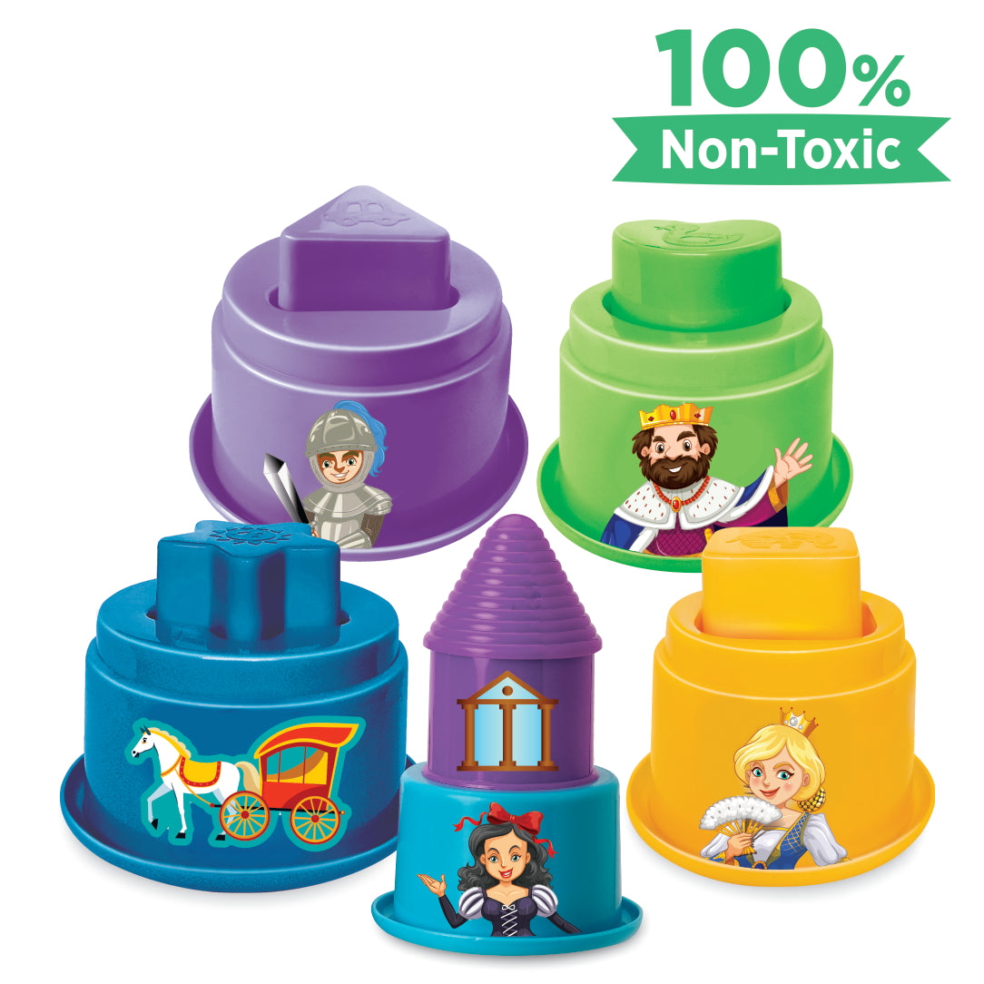 Castle Kingdom 🏰  – 3-in 1 Stack, Build & Sort Toy Set (16 Pcs)