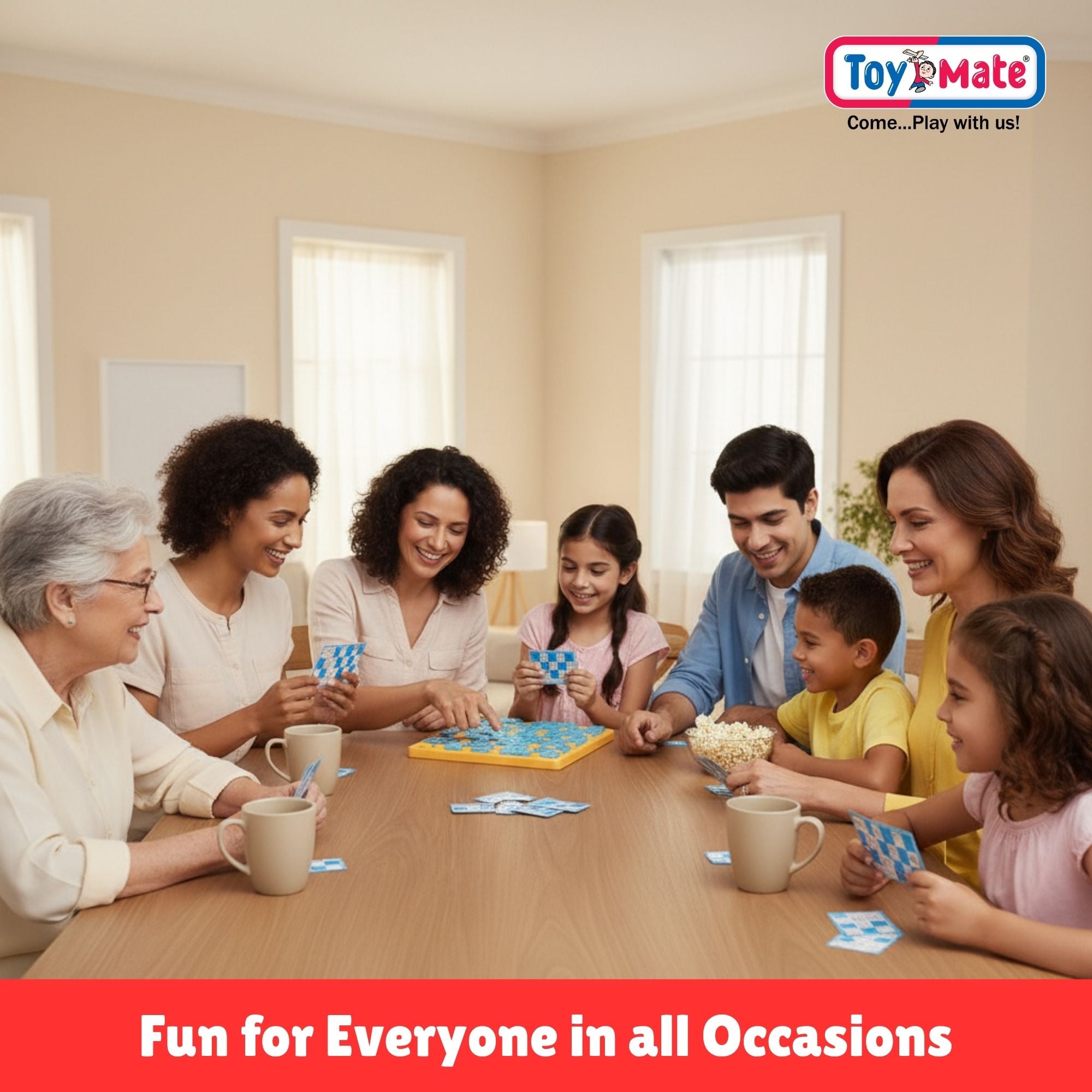 Red Housie 48 Cards – No-Pen Foldable Bingo Tambola Family Game, Reusable, Travel-Friendly