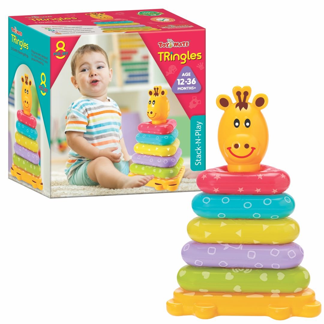 TRingles- An 8 Pcs Stack N Play Triangle Shaped Rings Set for Age 12-36 Months