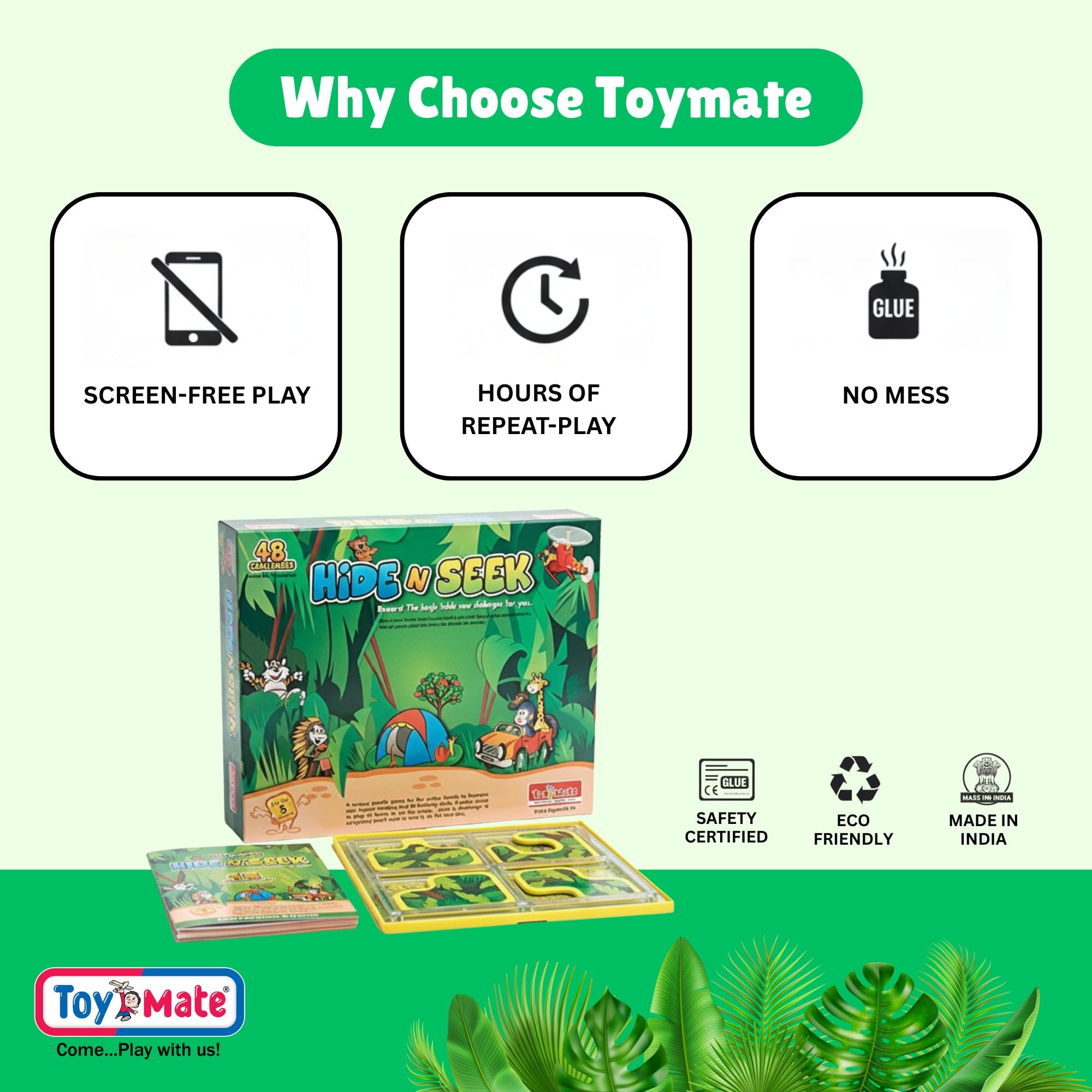 Hide N Seek Jungle A Puzzle Board Game | 48 Logic Challenges for Kids & Adults