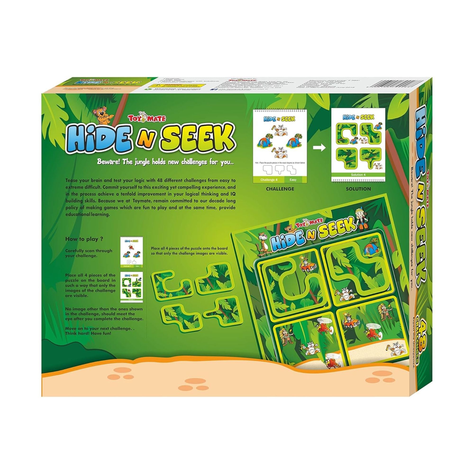 Hide N Seek Jungle A Puzzle Board Game | 48 Logic Challenges for Kids & Adults