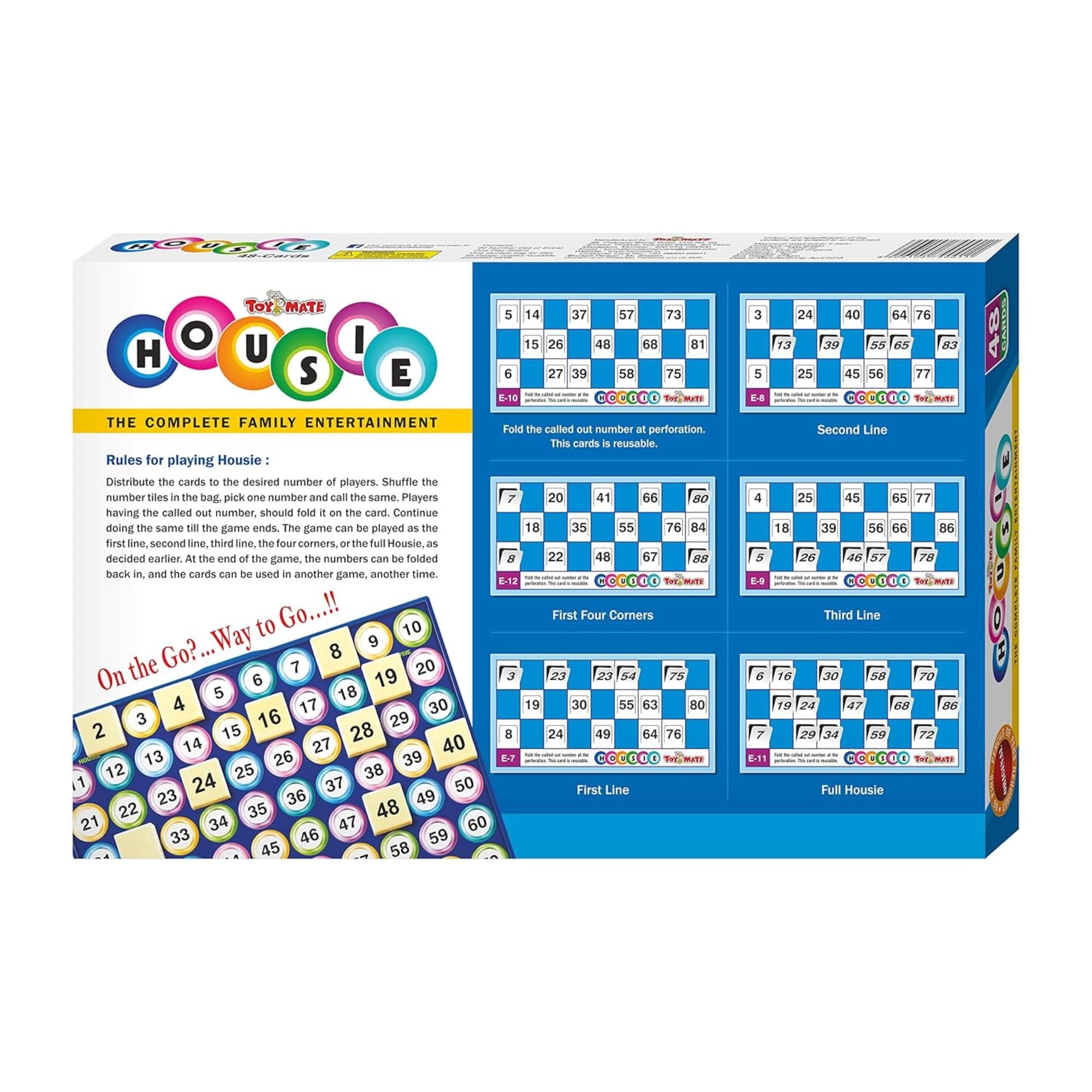 Housie 48 Reusable Cards | The Complete Family Entertainment Tambola Set (Ages 5+)