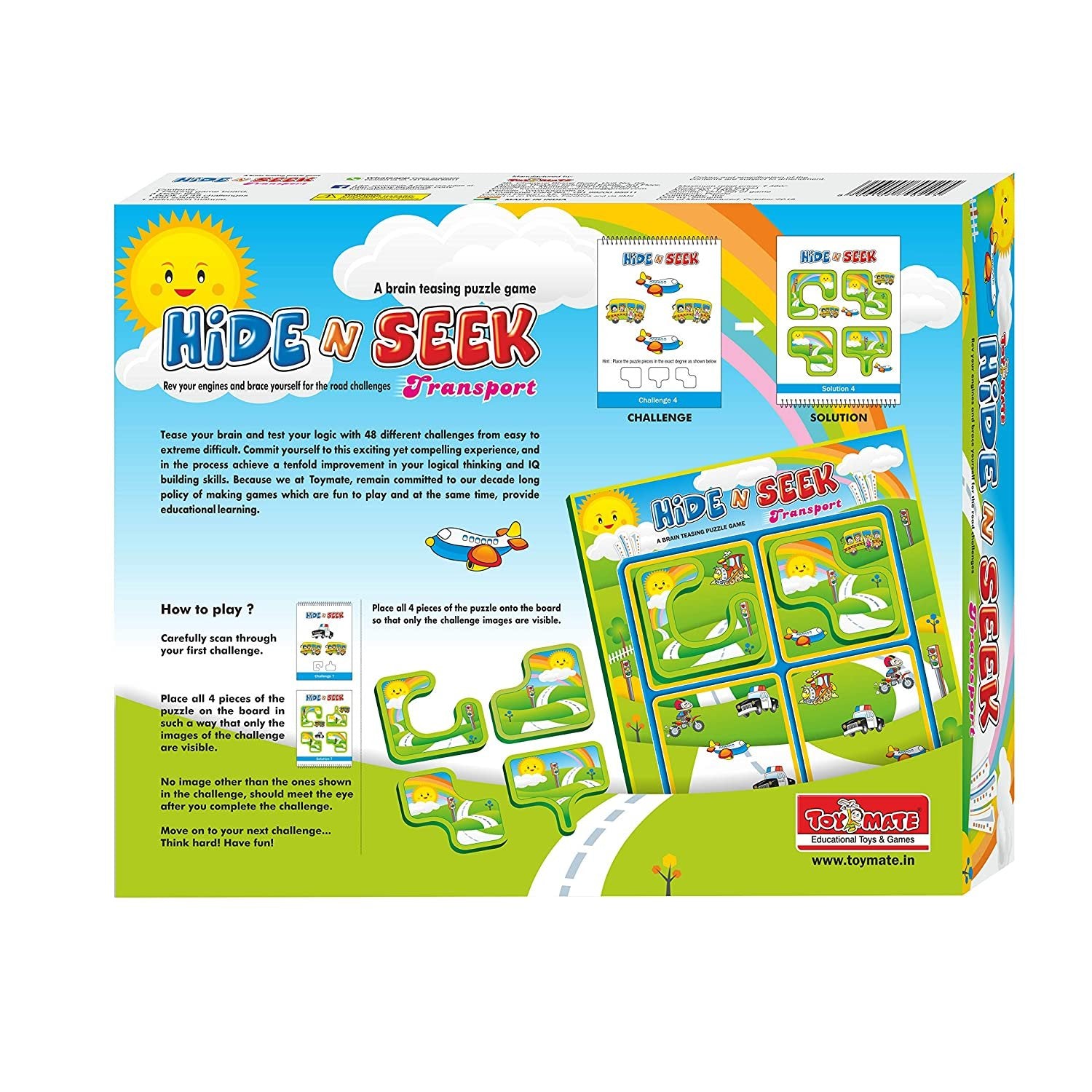 Hide N Seek Transport A Puzzle Board Game | 48 Smart Challenges for Kids (Ages 5+)