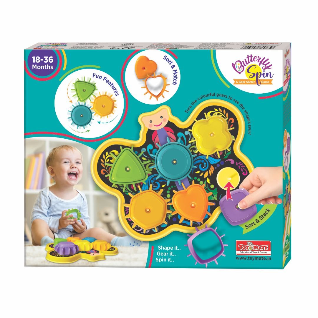 Butterfly Spin - A Gear Sorter Toy for Kids Age 18-36 Months