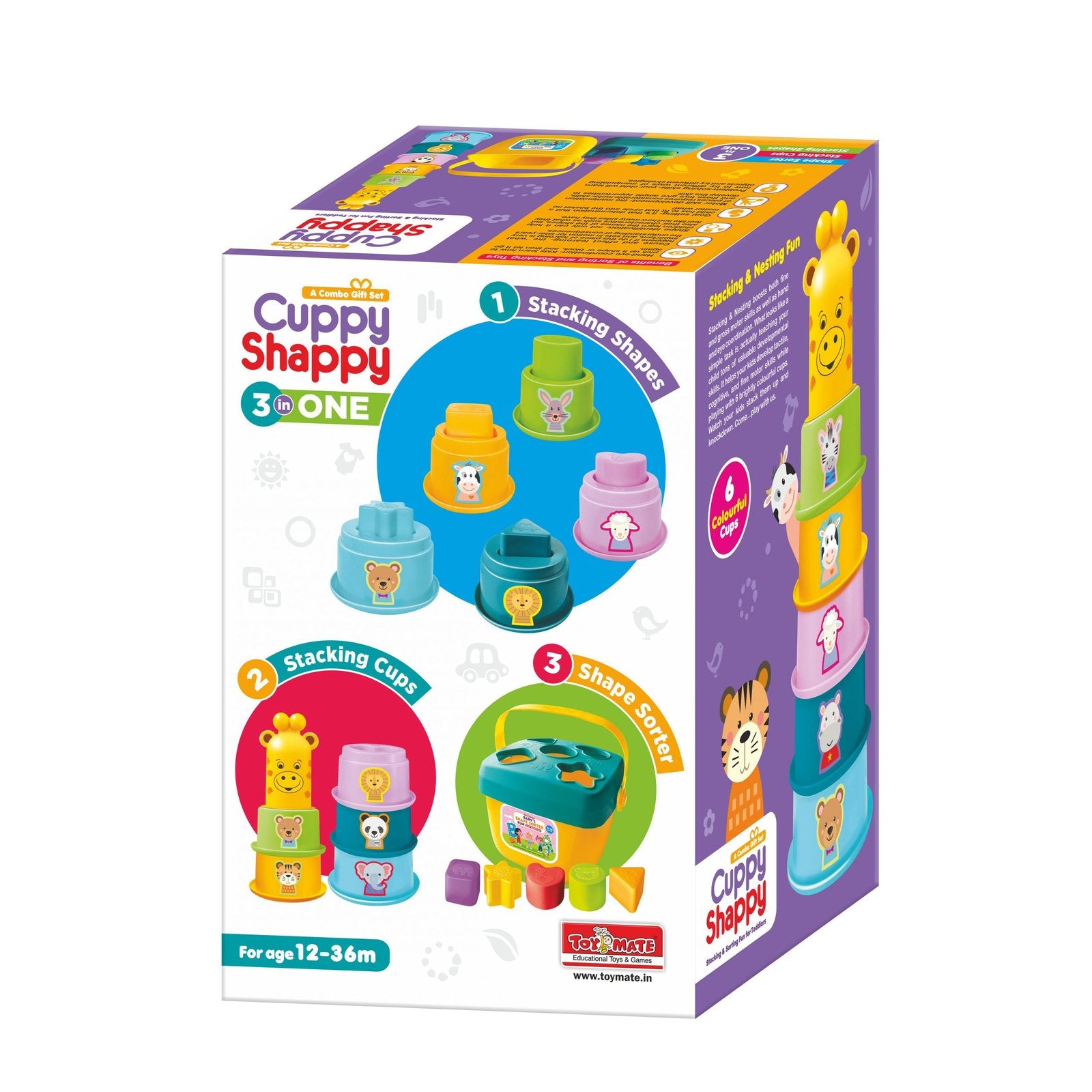 Cuppy Shappy – 3-in-1 Stacking &amp; Sorting Fun for Toddlers (12-36 Months)