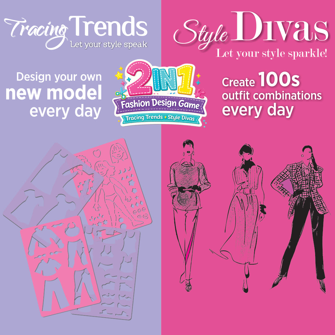 Fashion Parade – Style Divas & Tracing Trends Combo | Fashion Design Tracing Kit for Girls (Ages 5+)