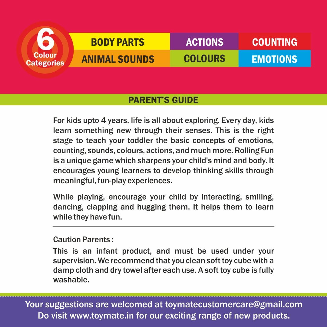 Rolling Fun – The Ultimate Learning Cube & Activity Cards Set for Toddlers 48 Cards | 6 Color Categories