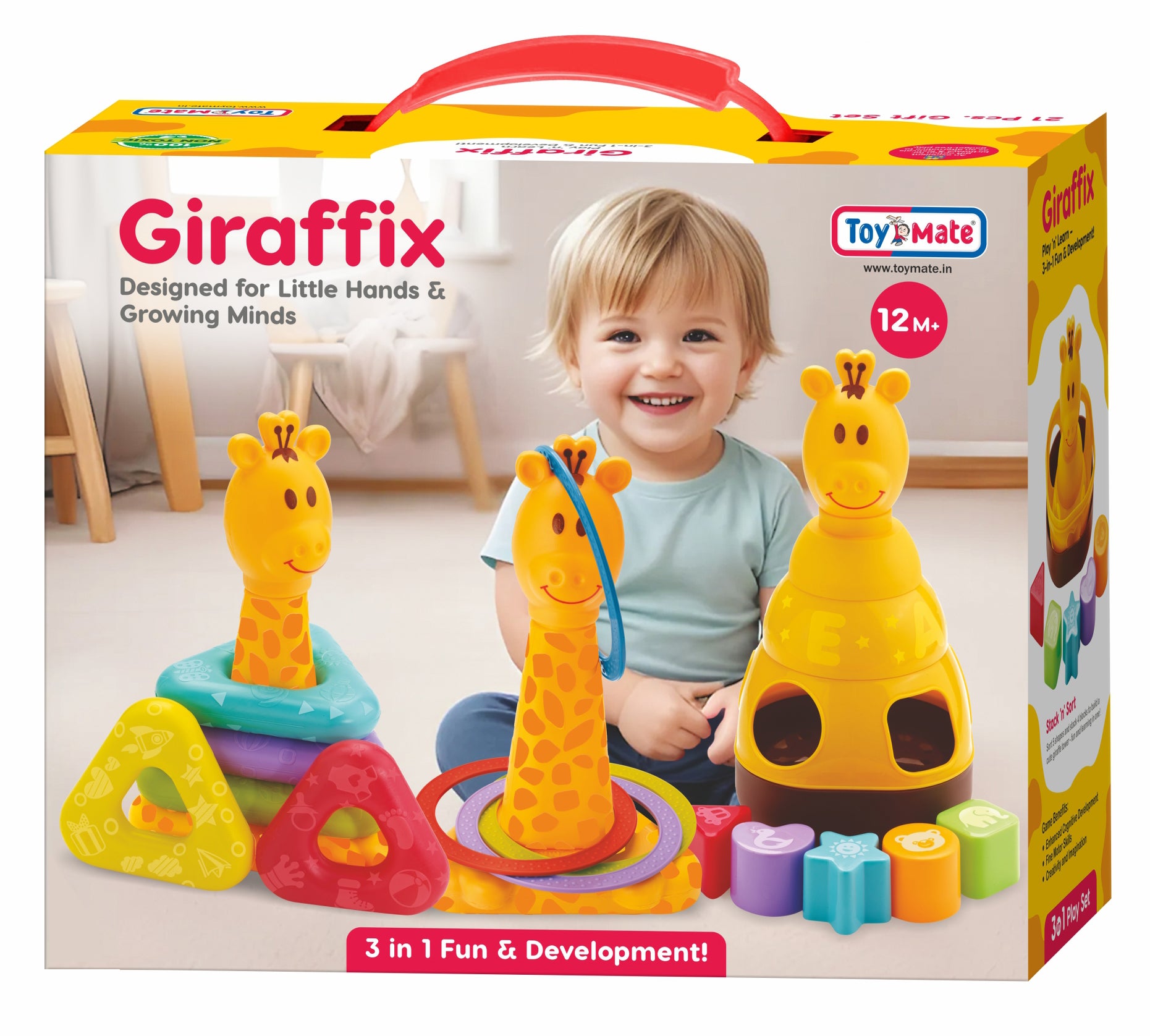 Giraffix – 3-in-1 Stack, Sort & Toss Toy for Toddlers (12M+)