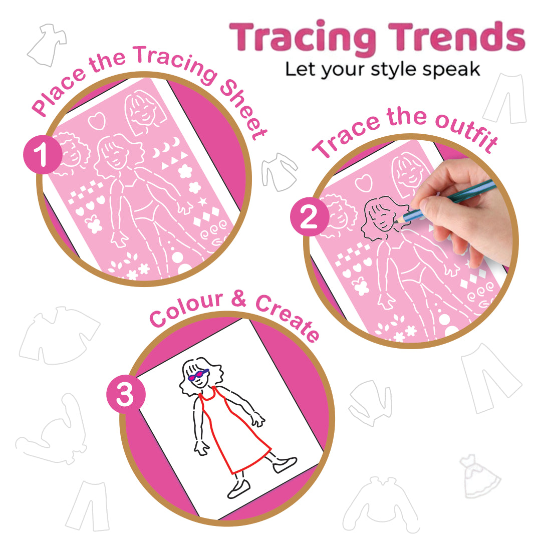 Fashion Parade – Style Divas & Tracing Trends Combo | Fashion Design Tracing Kit for Girls (Ages 5+)