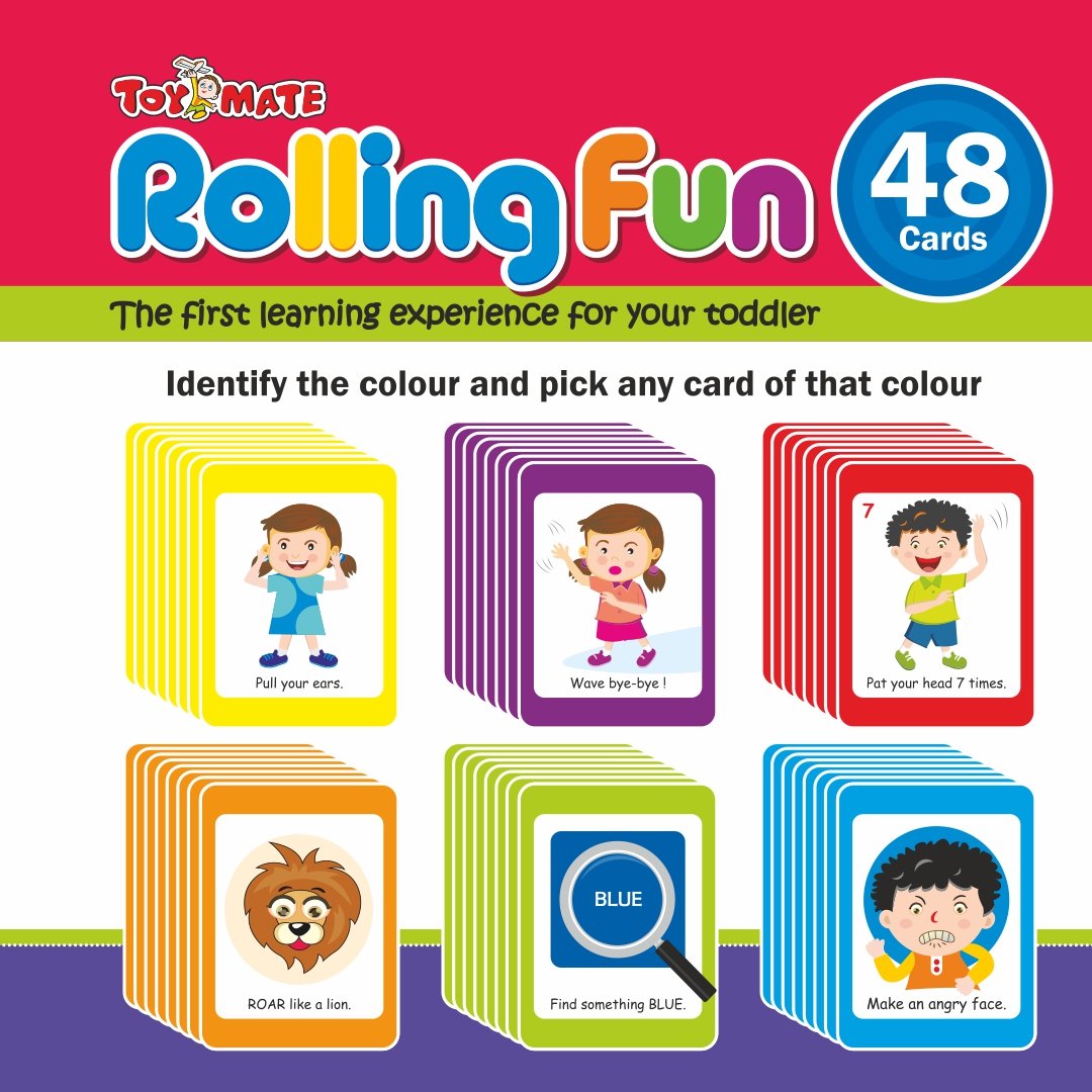 Rolling Fun – The Ultimate Learning Cube & Activity Cards Set for Toddlers 48 Cards | 6 Color Categories