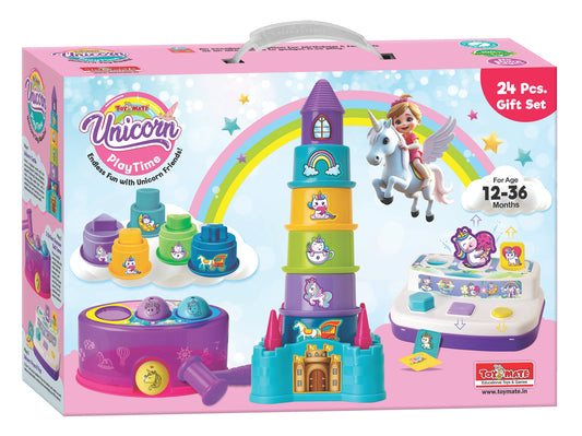 Unicorn Play Time – 24 Pcs Educational Toy Gift Set for Toddlers (12–36 Months)