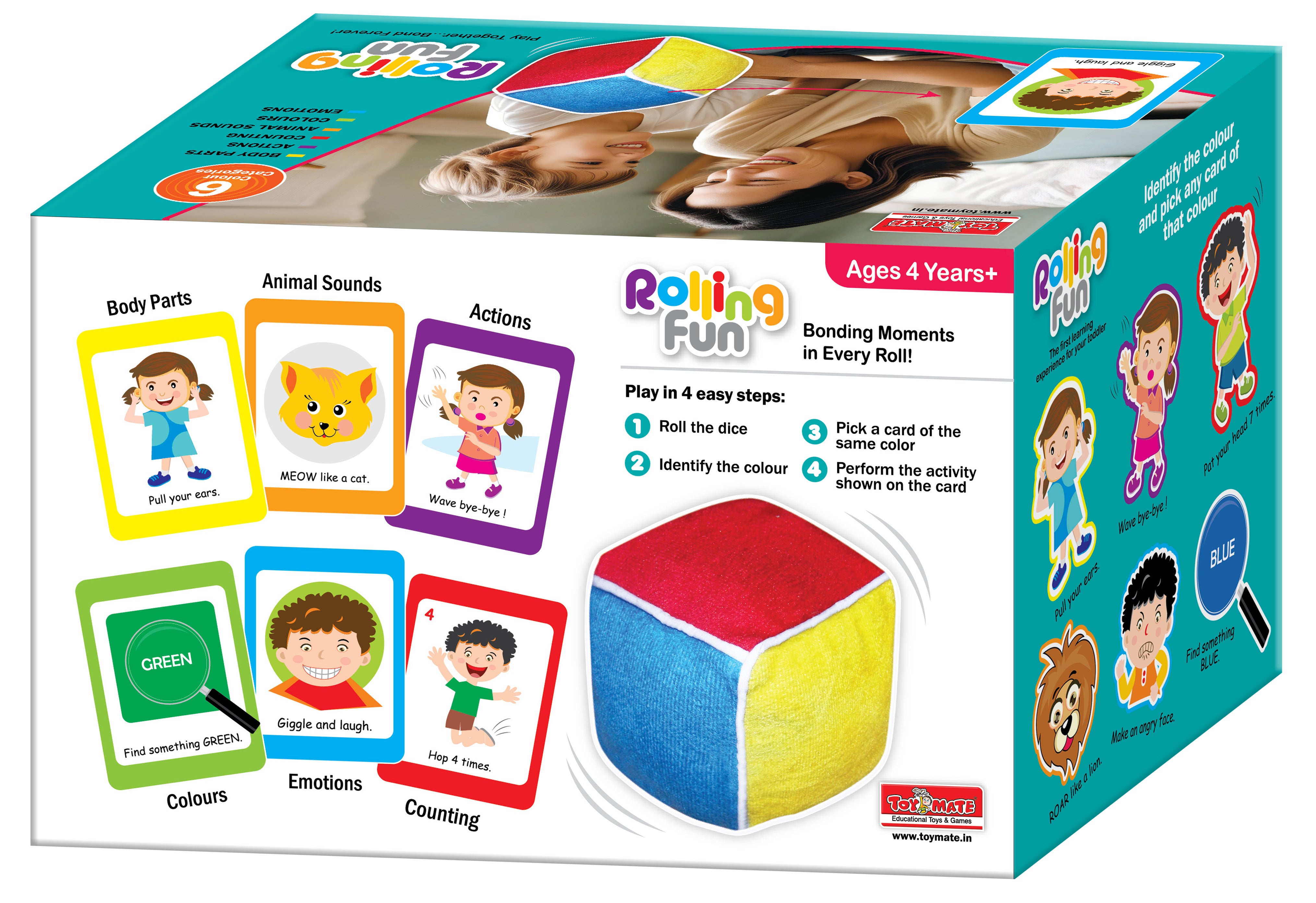 Rolling Fun – The Ultimate Learning Cube & Activity Cards Set for Toddlers 48 Cards | 6 Color Categories