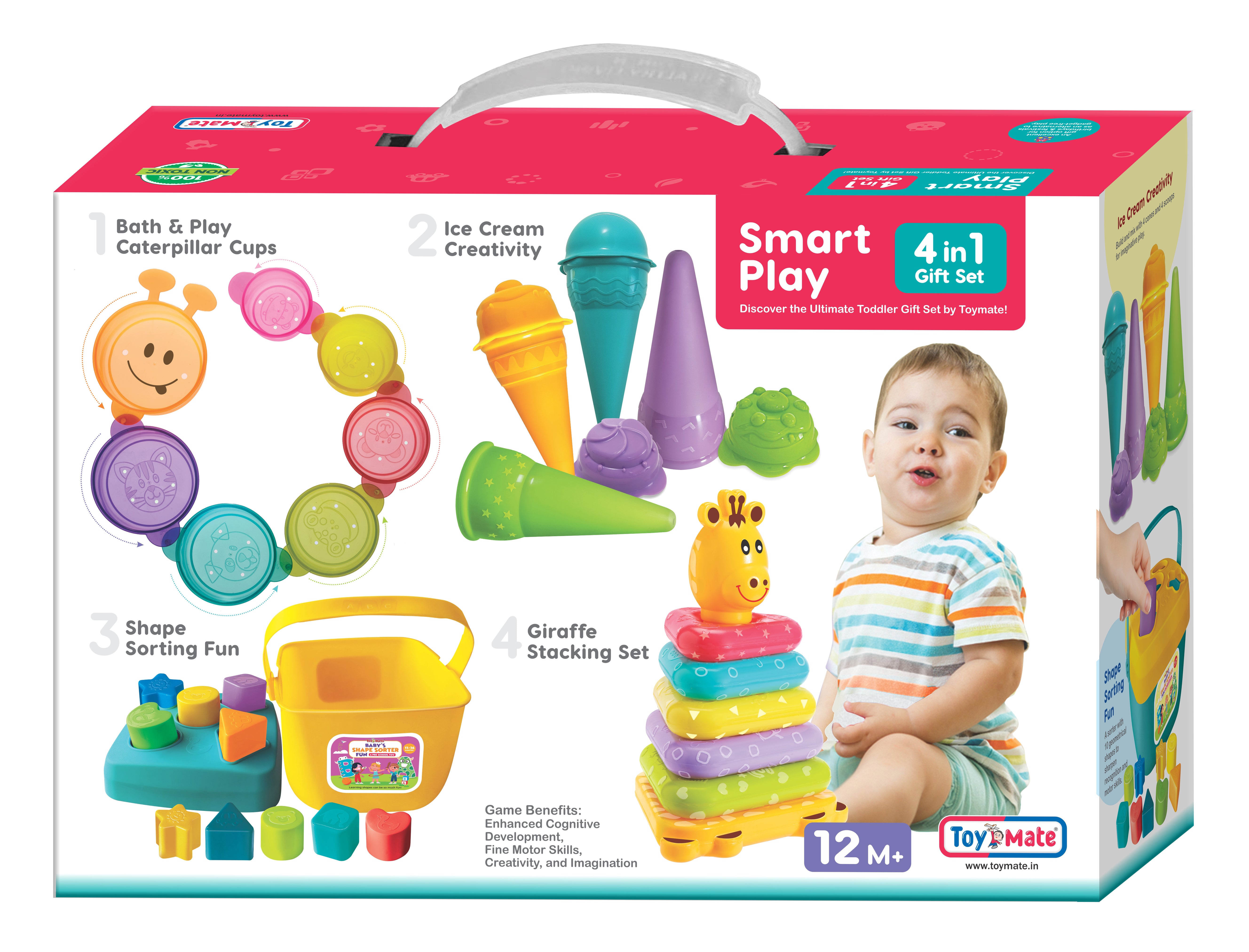Smart Play 4-in-1 Toddler Toy Set by Toymate | Baby Learning & Activity Kit for 12+ Months