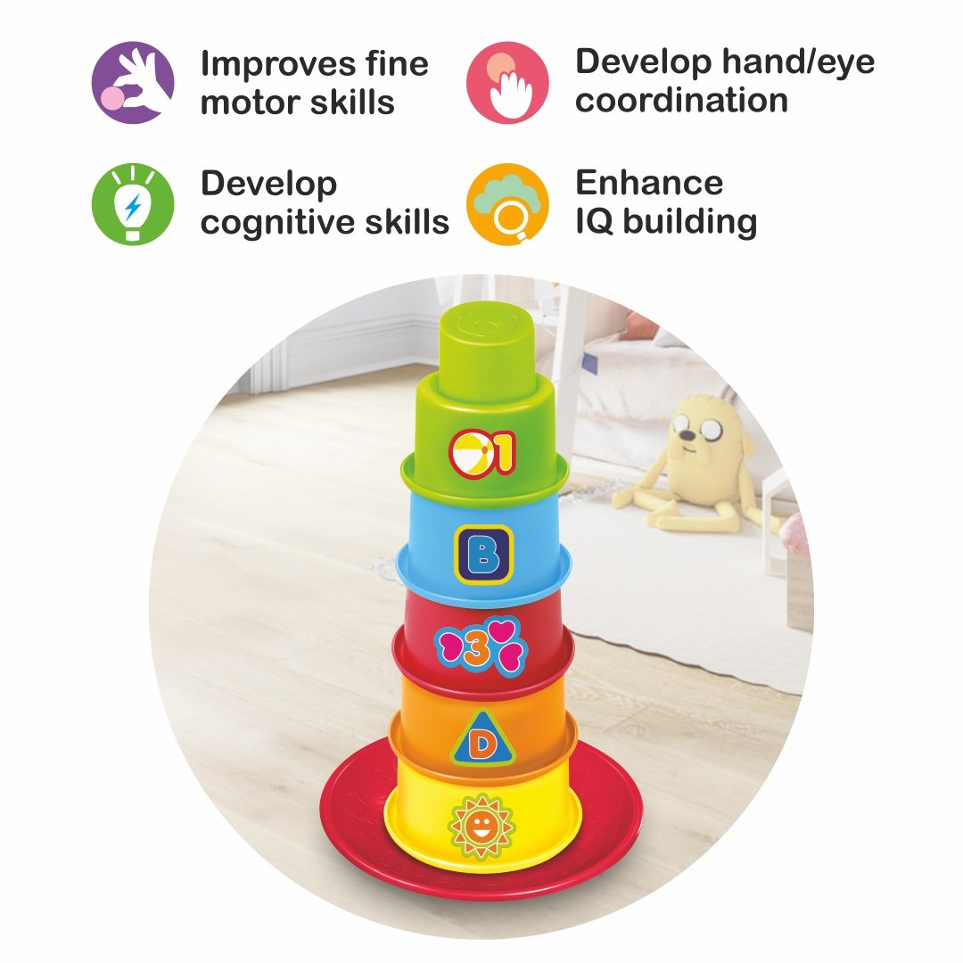 Stacking Shapes EDU Cups | Color & Shape Sorting Toy for Toddlers