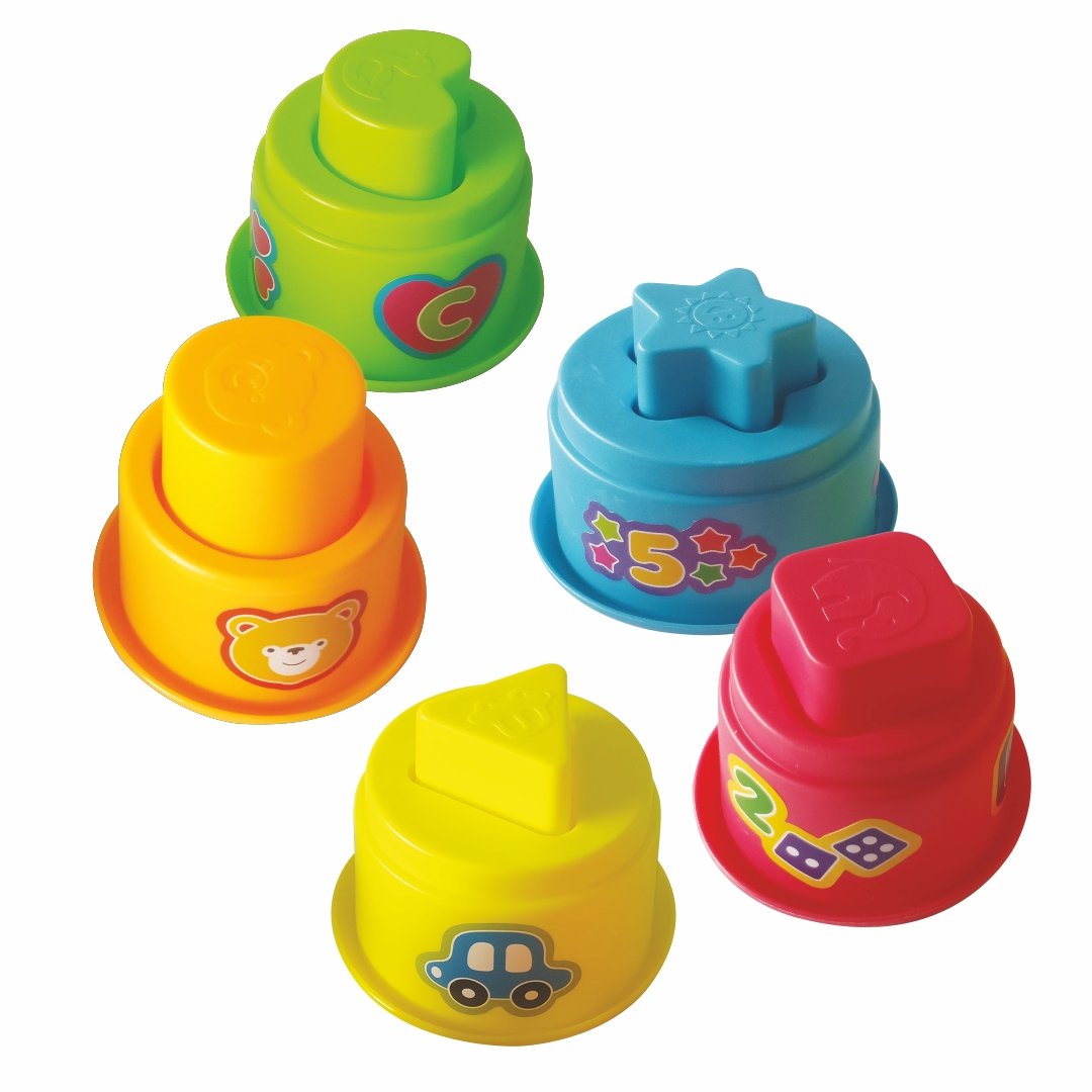 Stacking Shapes EDU Cups | Color & Shape Sorting Toy for Toddlers