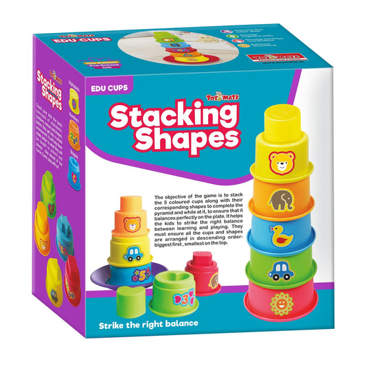 Stacking Shapes EDU Cups | Color & Shape Sorting Toy for Toddlers