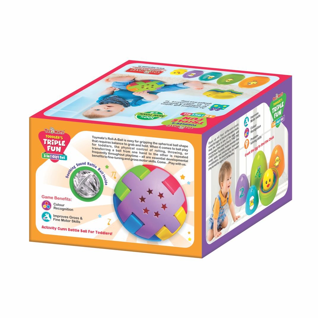 Toddler’s Triple Fun – 3-in-1 Gift Set | Educational Baby Toy Set for Kids Aged 12-36 Months