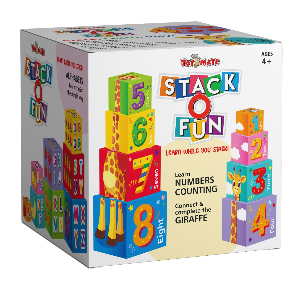 Stack O Fun – Educational Stacking Blocks for Kids | Learn Numbers, Alphabets, Animals & More!