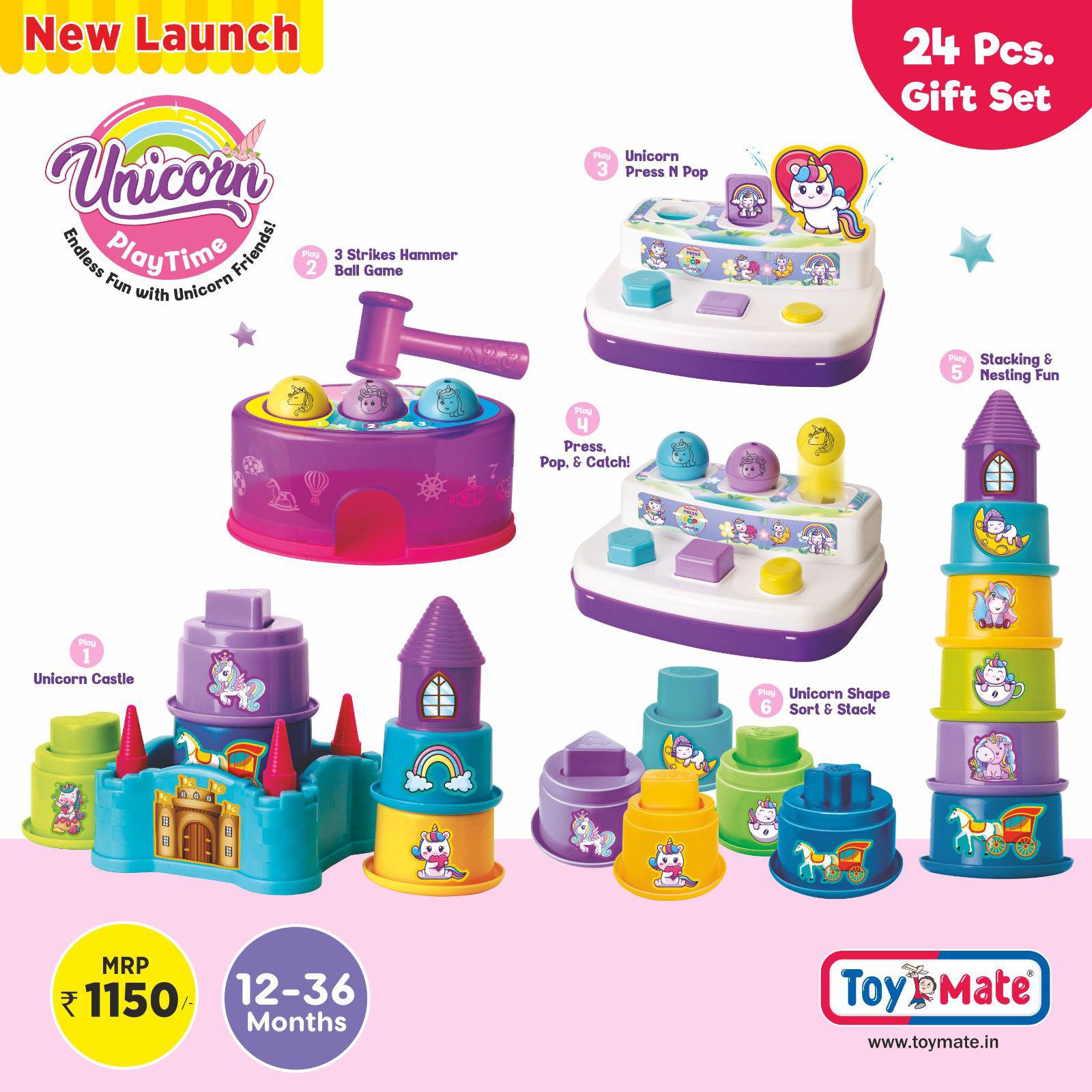 Unicorn Play Time – 24 Pcs Educational Toy Gift Set for Toddlers (12–36 Months)