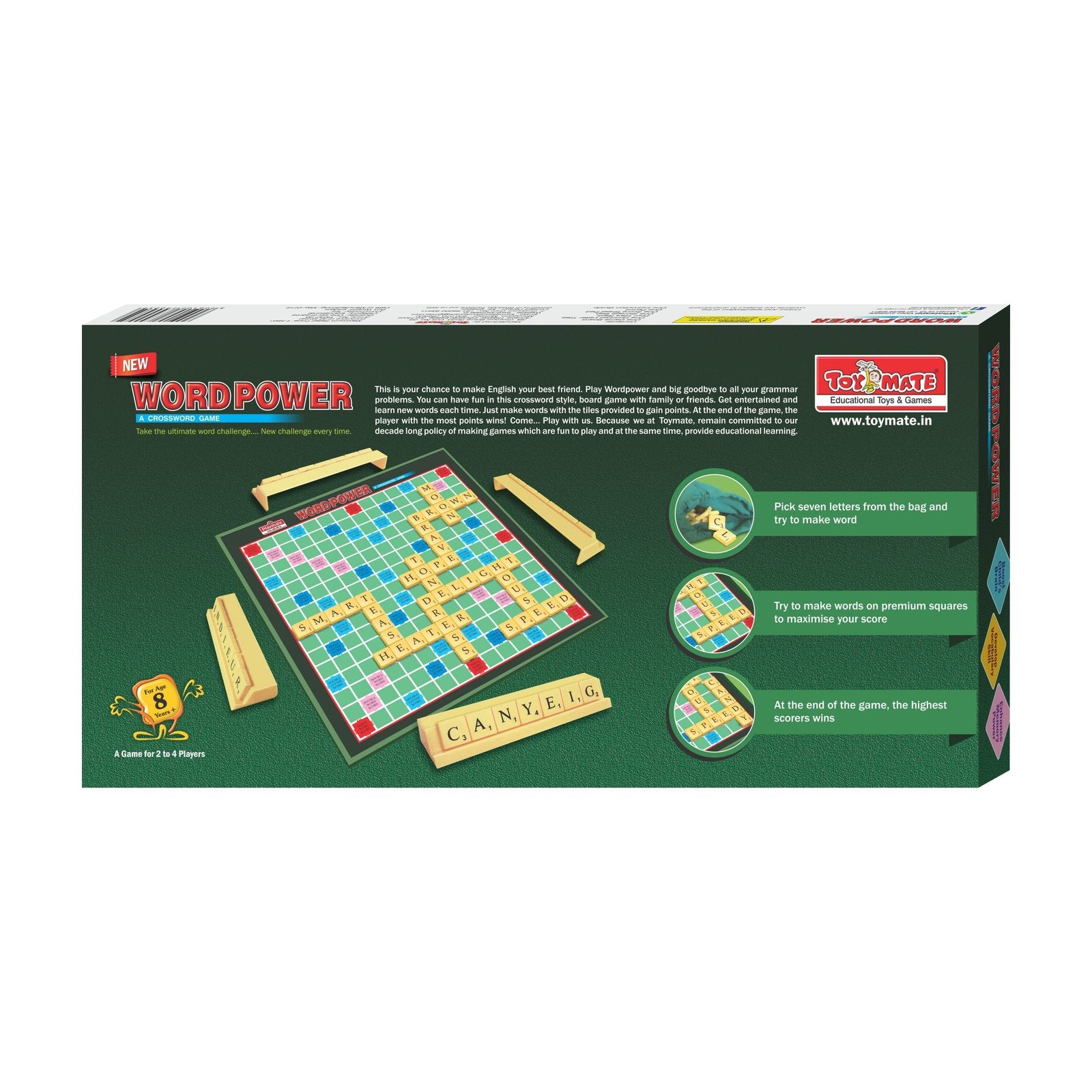 Wordpower – Educational Crossword Board Game for Kids & Family Fun | Ages 8+