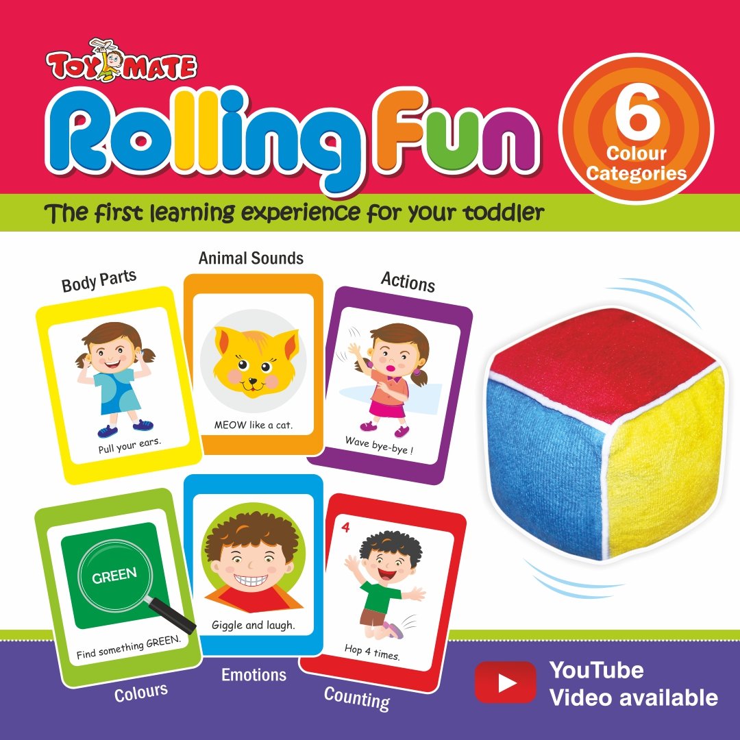 Rolling Fun – The Ultimate Learning Cube & Activity Cards Set for Toddlers 48 Cards | 6 Color Categories